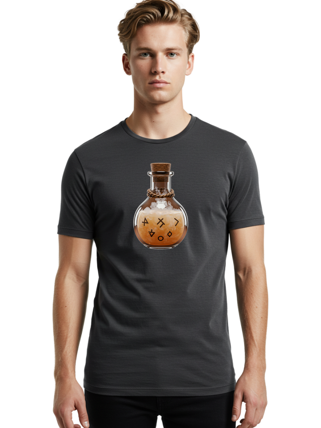Glass-Bottle-With-Runes Men'S Graphic Tee, 100% Cotton, Comfortable Casual Summer Wear, Machine Washable, Vintage Camera, Old Camera, Antique Camera, Black Camera, Classic Photography, Photography Equipment, Nostalgic Device, Film Camera, Bao472
