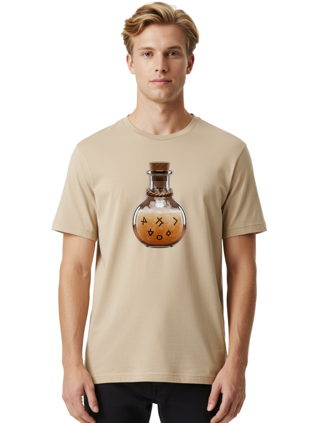 Glass-Bottle-With-Runes Men'S Graphic Tee, 100% Cotton, Comfortable Casual Summer Wear, Machine Washable, Vintage Camera, Old Camera, Antique Camera, Black Camera, Classic Photography, Photography Equipment, Nostalgic Device, Film Camera, Bao472