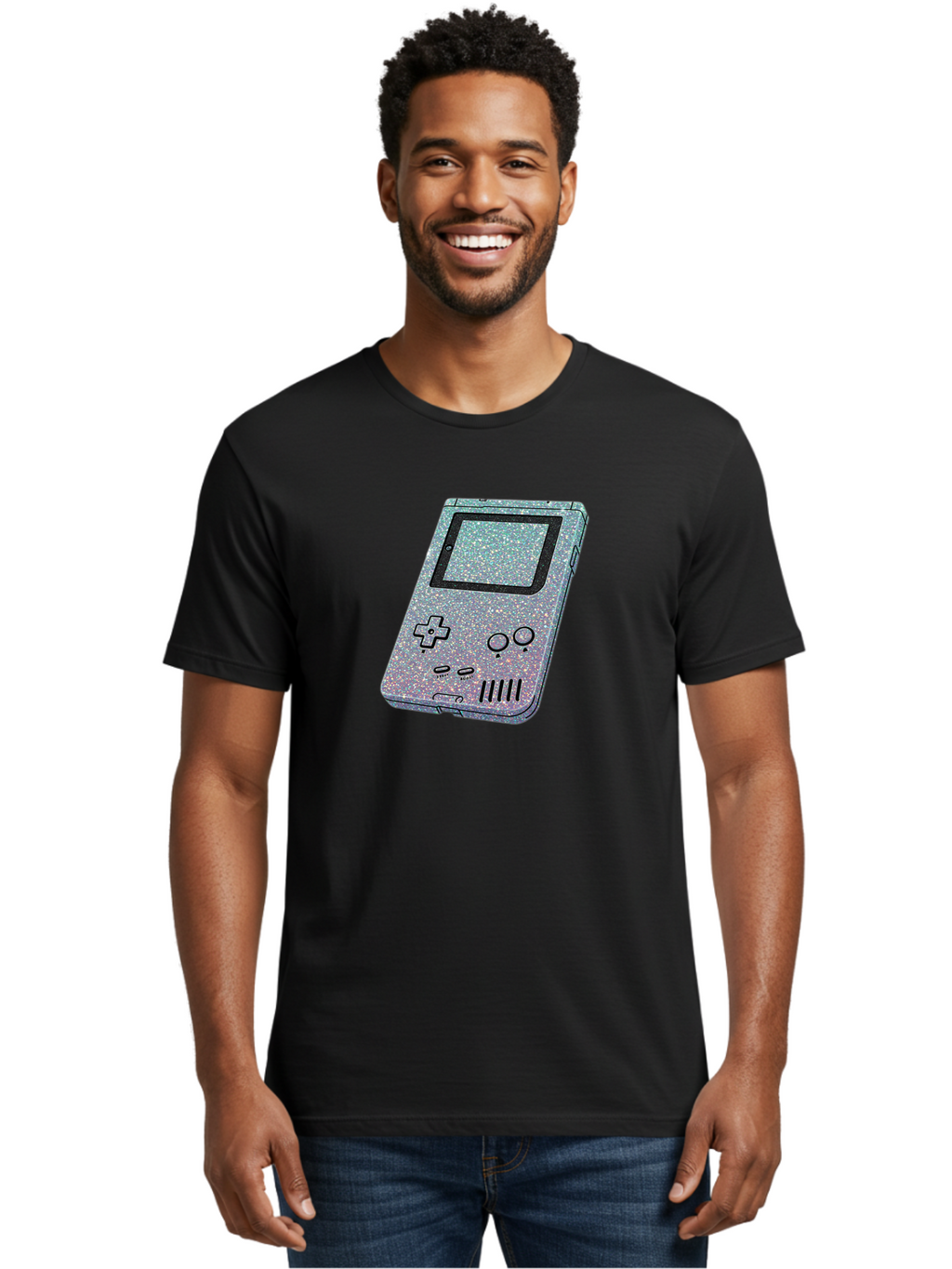Glitter-Game-Boy Men'S Graphic Tee, 100% Cotton, Comfortable Casual Summer Wear, Machine Washable, Vintage Camera, Old Camera, Antique Camera, Black Camera, Classic Photography, Photography Equipment, Nostalgic Device, Film Camera, Camera Art Bao483