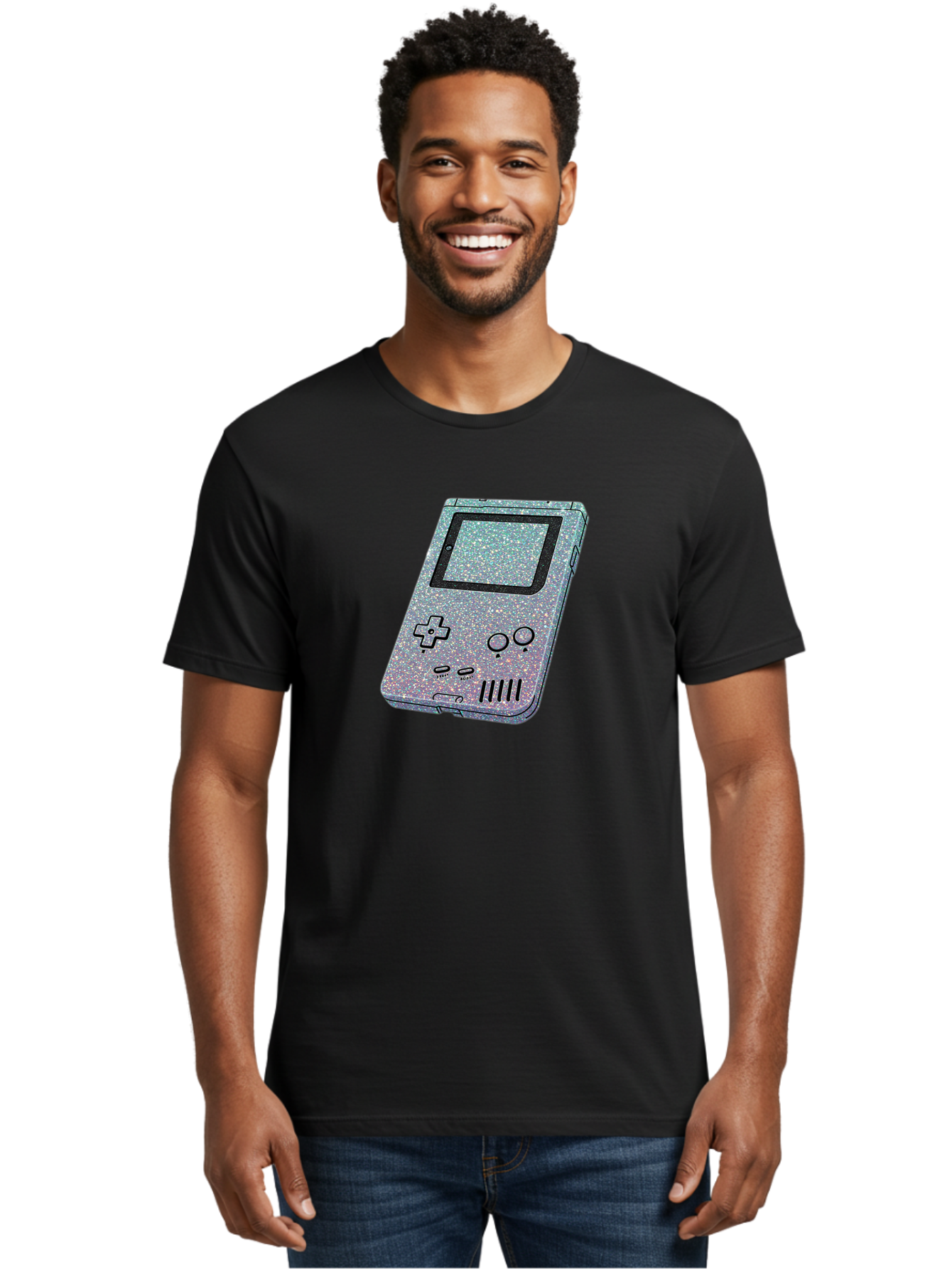Glitter-Game-Boy Men'S Graphic Tee, 100% Cotton, Comfortable Casual Summer Wear, Machine Washable, Vintage Camera, Old Camera, Antique Camera, Black Camera, Classic Photography, Photography Equipment, Nostalgic Device, Film Camera, Camera Art Bao483