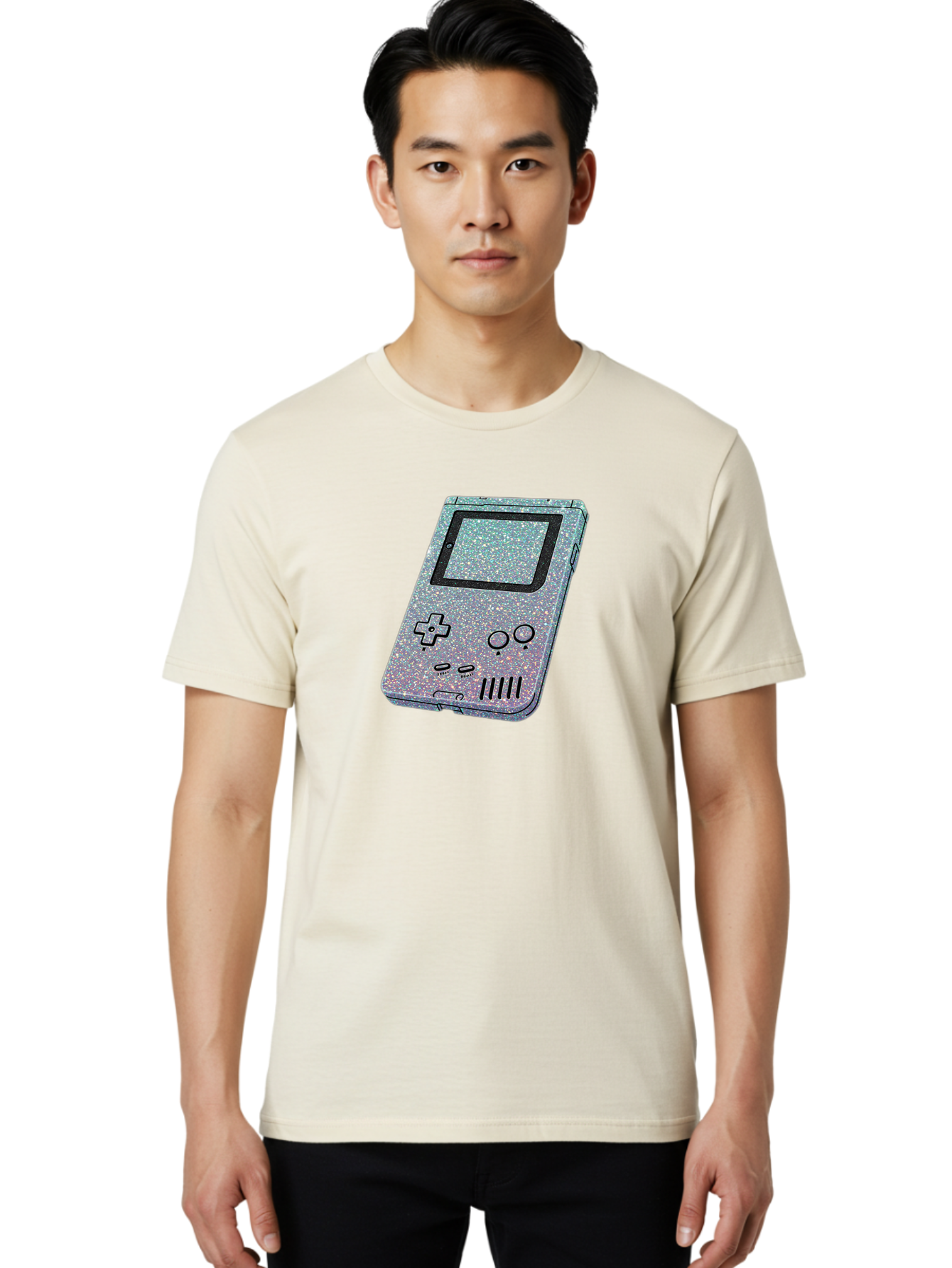 Glitter-Game-Boy Men'S Graphic Tee, 100% Cotton, Comfortable Casual Summer Wear, Machine Washable, Vintage Camera, Old Camera, Antique Camera, Black Camera, Classic Photography, Photography Equipment, Nostalgic Device, Film Camera, Camera Art Bao483