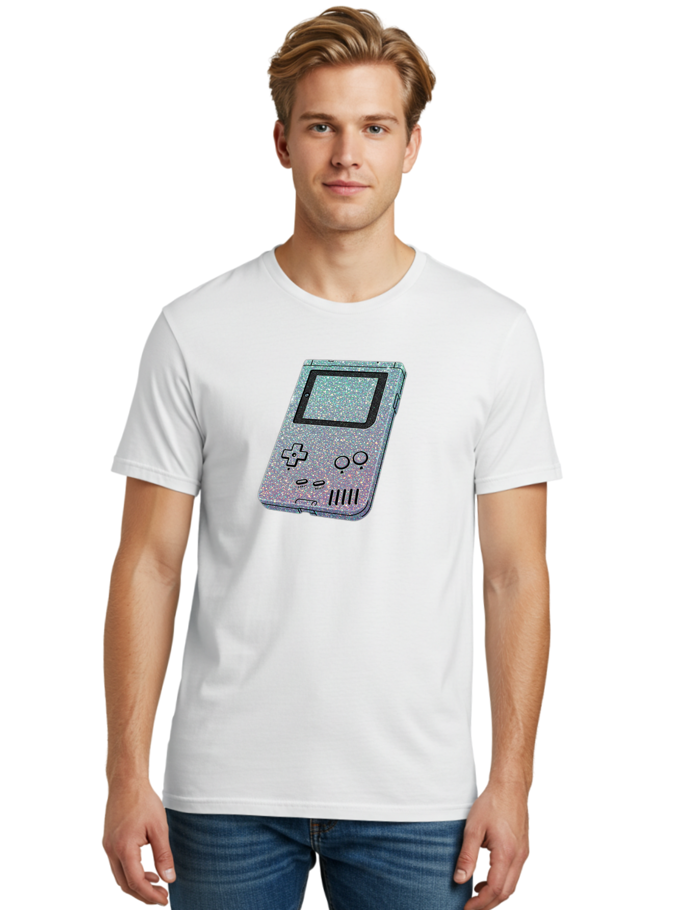 Glitter-Game-Boy Men'S Graphic Tee, 100% Cotton, Comfortable Casual Summer Wear, Machine Washable, Vintage Camera, Old Camera, Antique Camera, Black Camera, Classic Photography, Photography Equipment, Nostalgic Device, Film Camera, Camera Art Bao483