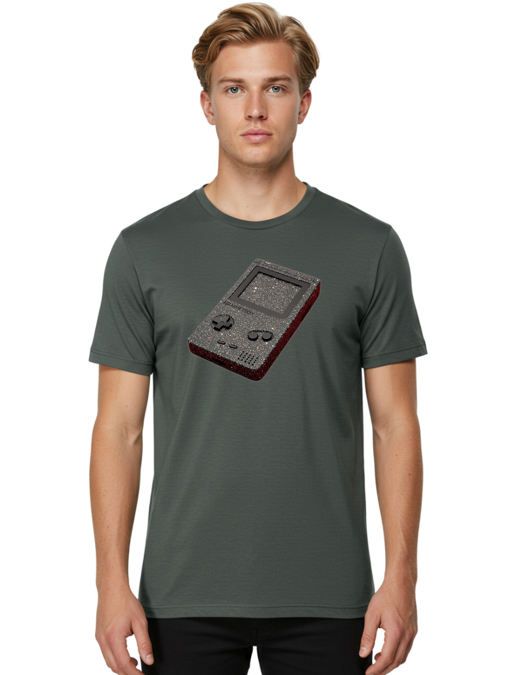 Glitter-Gameboy Men'S Graphic Tee, 100% Cotton, Comfortable Casual Summer Wear, Machine Washable, Vintage Camera, Old Camera, Antique Camera, Black Camera, Classic Photography, Photography Equipment, Nostalgic Device, Film Camera, Camera Art Bao484