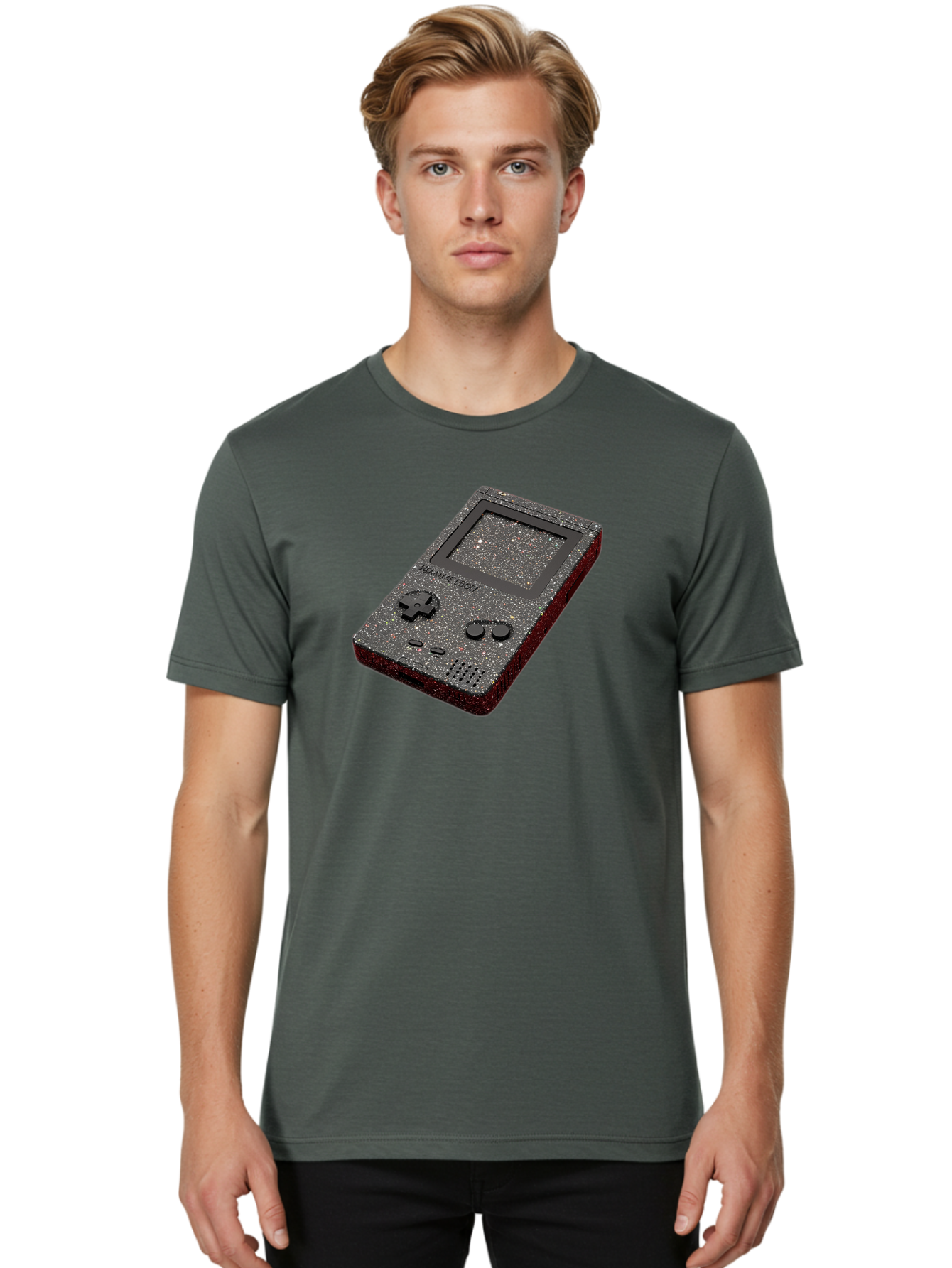 Glitter-Gameboy Men'S Graphic Tee, 100% Cotton, Comfortable Casual Summer Wear, Machine Washable, Vintage Camera, Old Camera, Antique Camera, Black Camera, Classic Photography, Photography Equipment, Nostalgic Device, Film Camera, Camera Art Bao484
