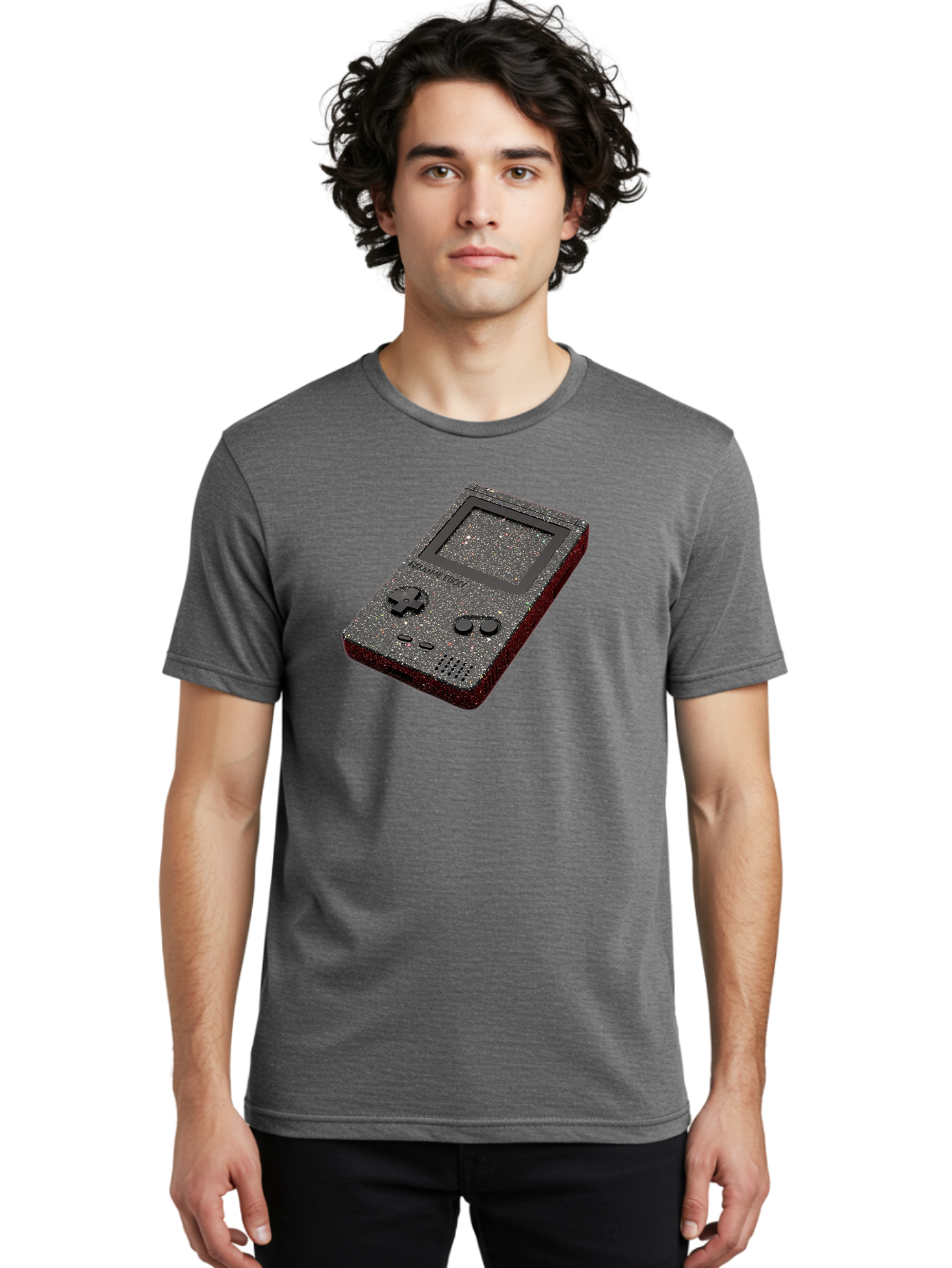 Glitter-Gameboy Men'S Graphic Tee, 100% Cotton, Comfortable Casual Summer Wear, Machine Washable, Vintage Camera, Old Camera, Antique Camera, Black Camera, Classic Photography, Photography Equipment, Nostalgic Device, Film Camera, Camera Art Bao484