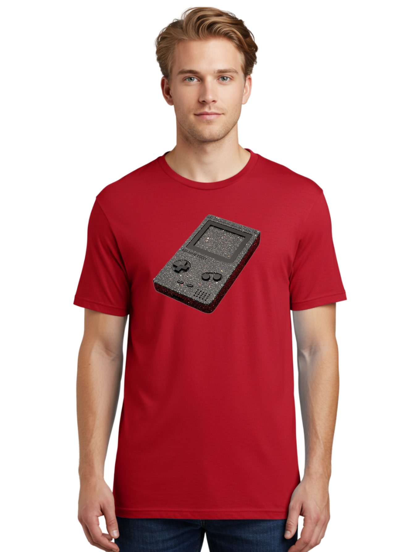 Glitter-Gameboy Men'S Graphic Tee, 100% Cotton, Comfortable Casual Summer Wear, Machine Washable, Vintage Camera, Old Camera, Antique Camera, Black Camera, Classic Photography, Photography Equipment, Nostalgic Device, Film Camera, Camera Art Bao484