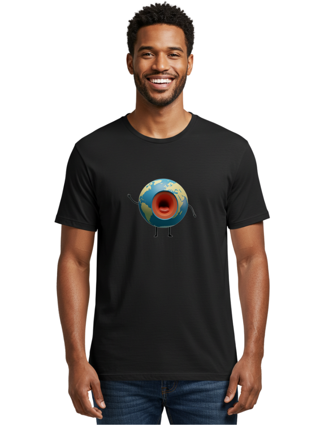 Globe-Megaphone Men'S Graphic Tee, 100% Cotton, Comfortable Casual Summer Wear, Machine Washable, Vintage Camera, Old Camera, Antique Camera, Black Camera, Classic Photography, Photography Equipment, Nostalgic Device, Film Camera, Camera Art Bao487