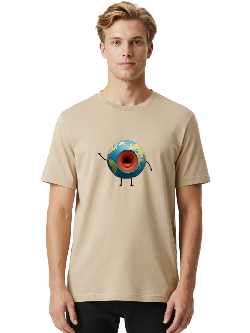 Globe-Megaphone Men'S Graphic Tee, 100% Cotton, Comfortable Casual Summer Wear, Machine Washable, Vintage Camera, Old Camera, Antique Camera, Black Camera, Classic Photography, Photography Equipment, Nostalgic Device, Film Camera, Camera Art Bao487