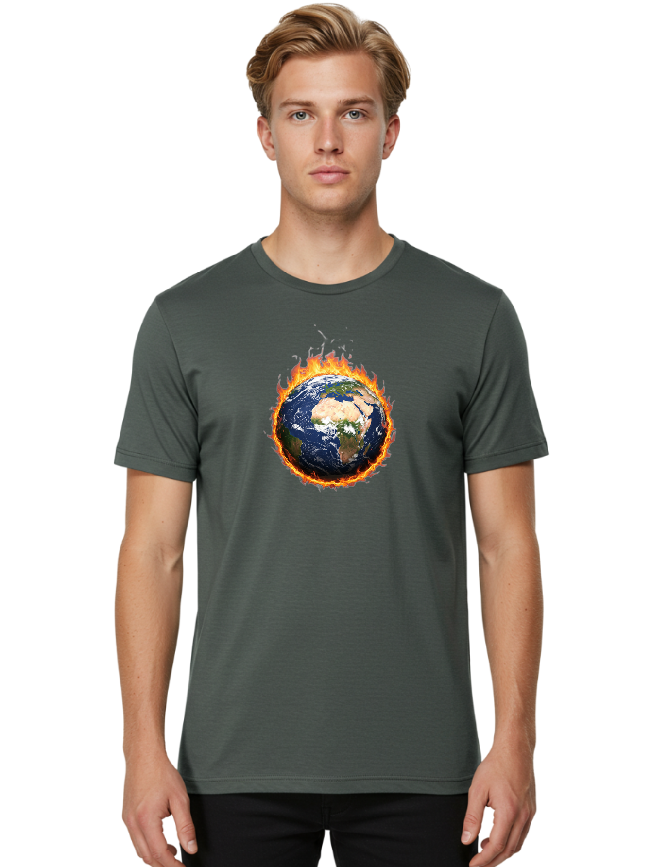Globe-On-Fire Men'S Graphic Tee, 100% Cotton, Comfortable Casual Summer Wear, Machine Washable, Vintage Camera, Old Camera, Antique Camera, Black Camera, Classic Photography, Photography Equipment, Nostalgic Device, Film Camera, Camera Art Bao488