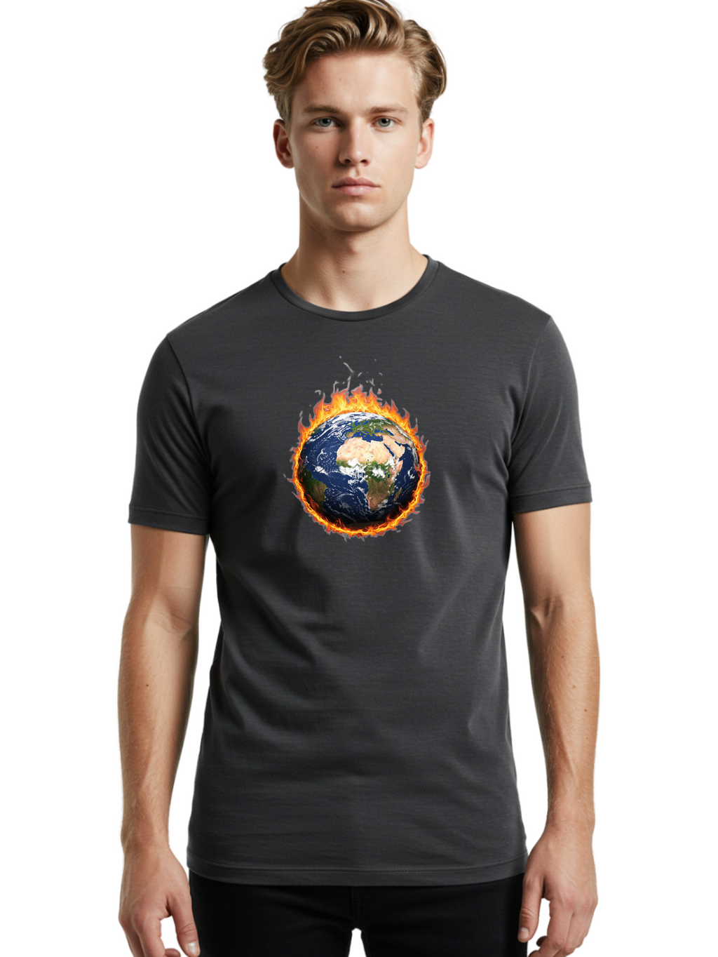 Globe-On-Fire Men'S Graphic Tee, 100% Cotton, Comfortable Casual Summer Wear, Machine Washable, Vintage Camera, Old Camera, Antique Camera, Black Camera, Classic Photography, Photography Equipment, Nostalgic Device, Film Camera, Camera Art Bao488