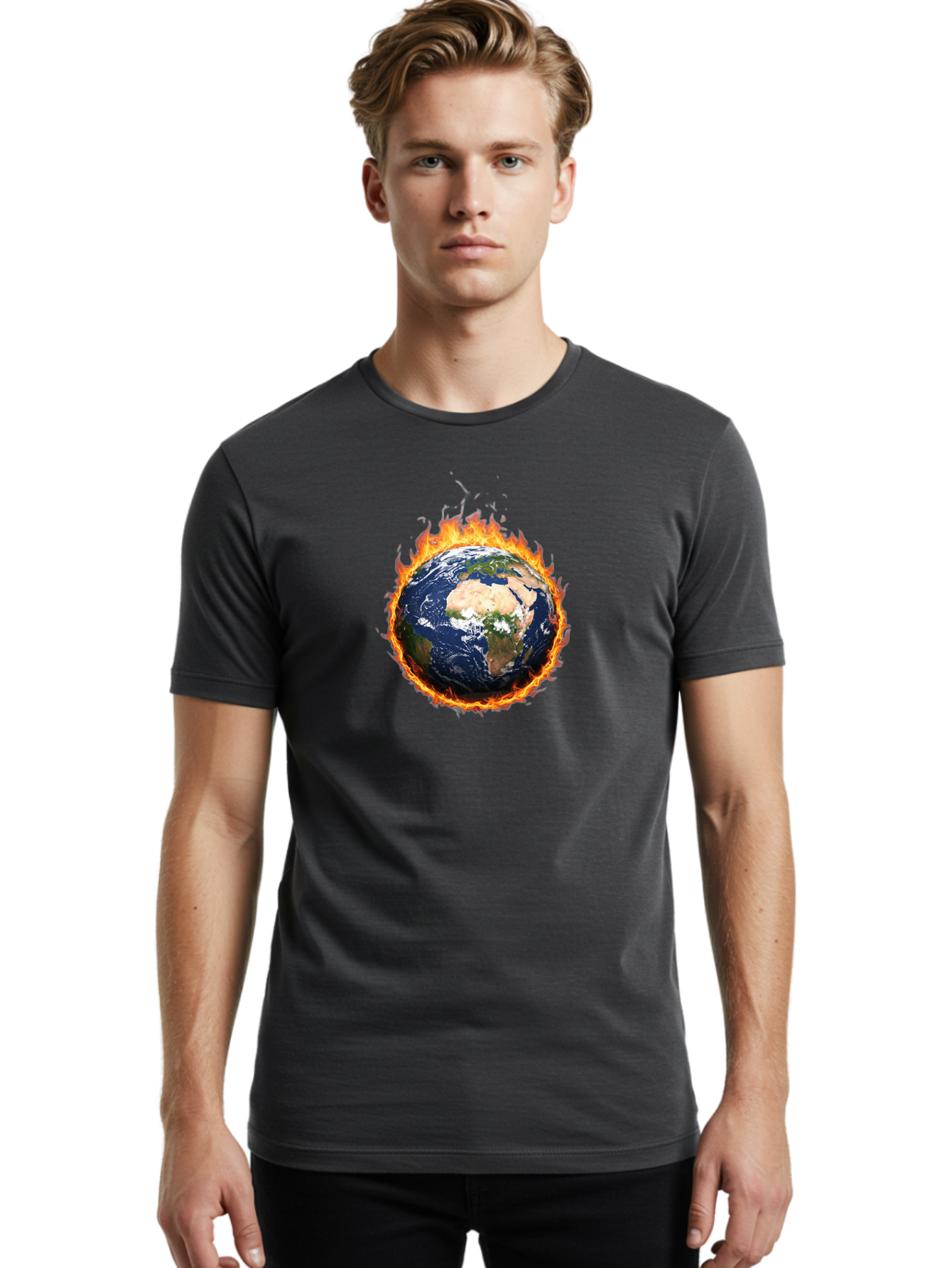 Globe-On-Fire Men'S Graphic Tee, 100% Cotton, Comfortable Casual Summer Wear, Machine Washable, Vintage Camera, Old Camera, Antique Camera, Black Camera, Classic Photography, Photography Equipment, Nostalgic Device, Film Camera, Camera Art Bao488