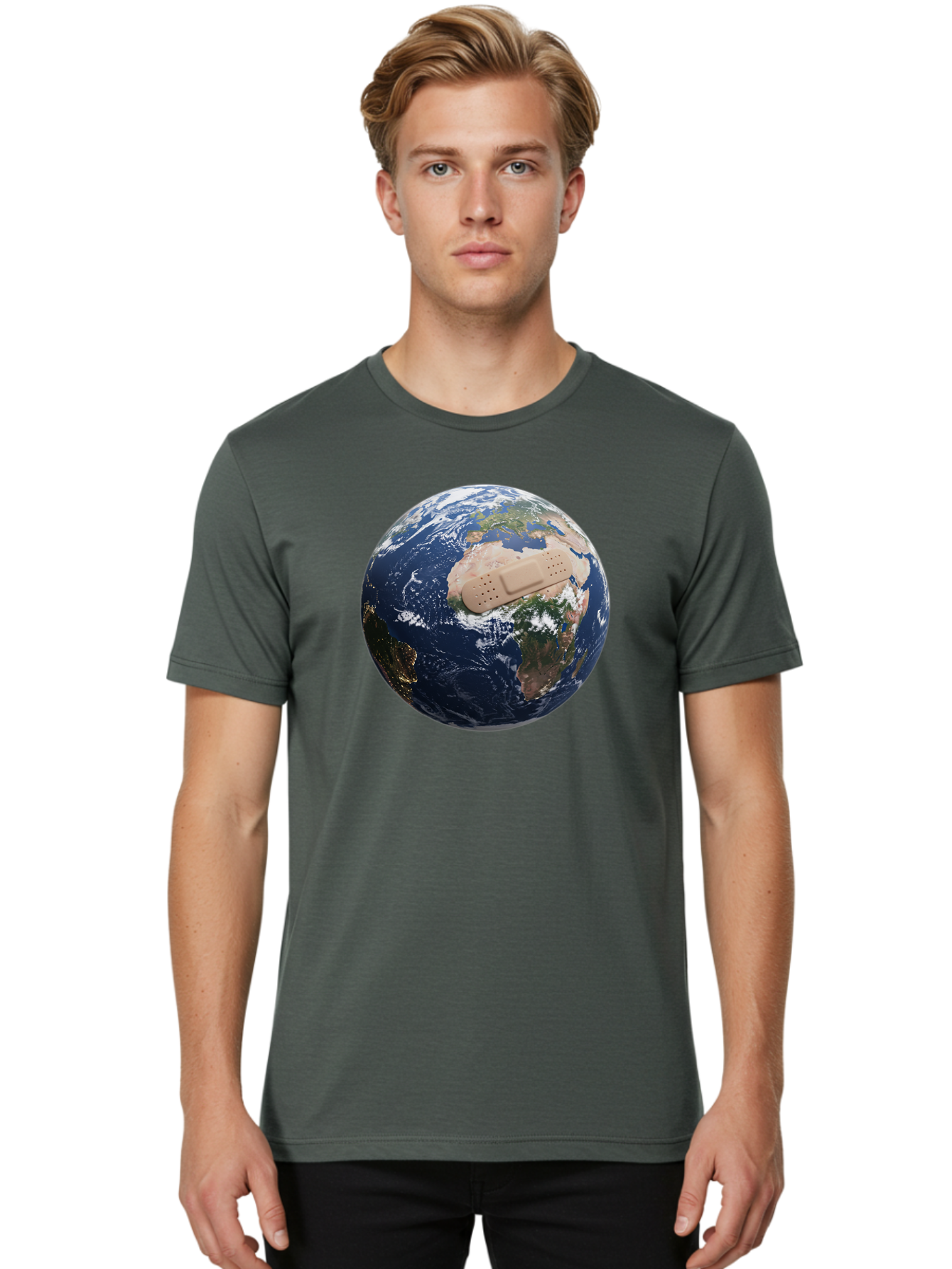 Globe-With-Bandage Men'S Graphic Tee, 100% Cotton, Comfortable Casual Summer Wear, Machine Washable, Vintage Camera, Old Camera, Antique Camera, Black Camera, Classic Photography, Photography Equipment, Nostalgic Device, Film Camera, Bao489