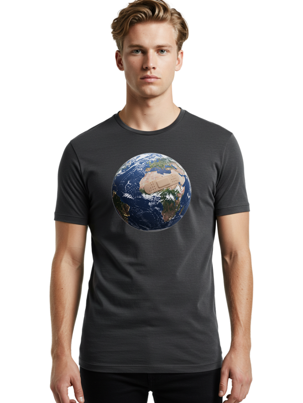 Globe-With-Bandage Men'S Graphic Tee, 100% Cotton, Comfortable Casual Summer Wear, Machine Washable, Vintage Camera, Old Camera, Antique Camera, Black Camera, Classic Photography, Photography Equipment, Nostalgic Device, Film Camera, Bao489