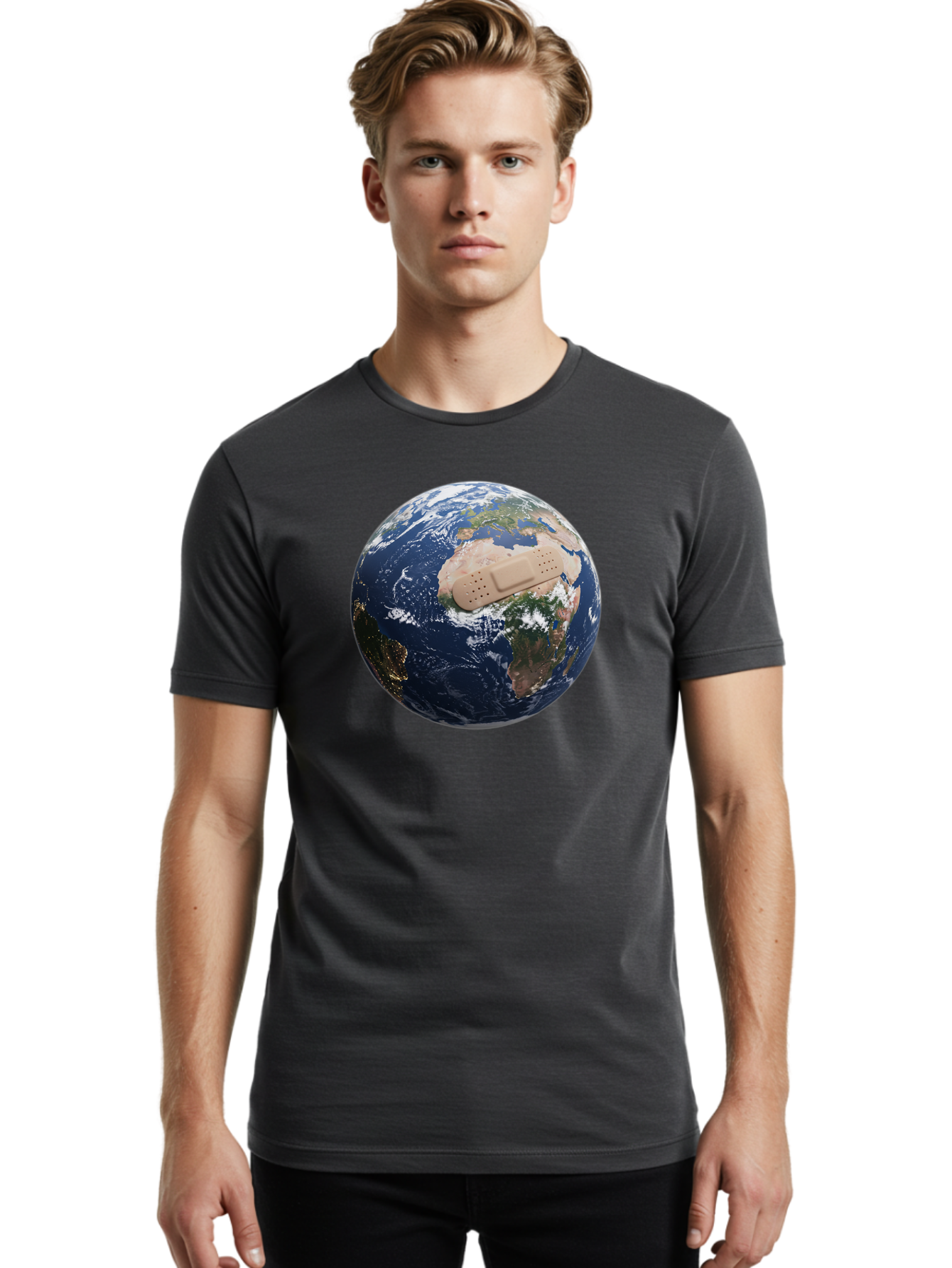 Globe-With-Bandage Men'S Graphic Tee, 100% Cotton, Comfortable Casual Summer Wear, Machine Washable, Vintage Camera, Old Camera, Antique Camera, Black Camera, Classic Photography, Photography Equipment, Nostalgic Device, Film Camera, Bao489