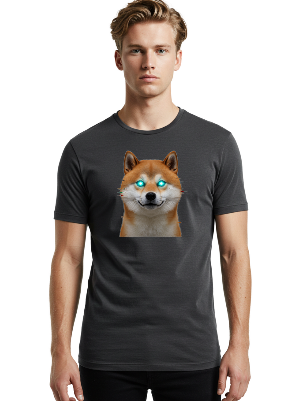 Glowing-Eye-Doge Men'S Graphic Tee, 100% Cotton, Comfortable Casual Summer Wear, Machine Washable, Vintage Camera, Old Camera, Antique Camera, Black Camera, Classic Photography, Photography Equipment, Nostalgic Device, Film Camera, Camera Art Bao492