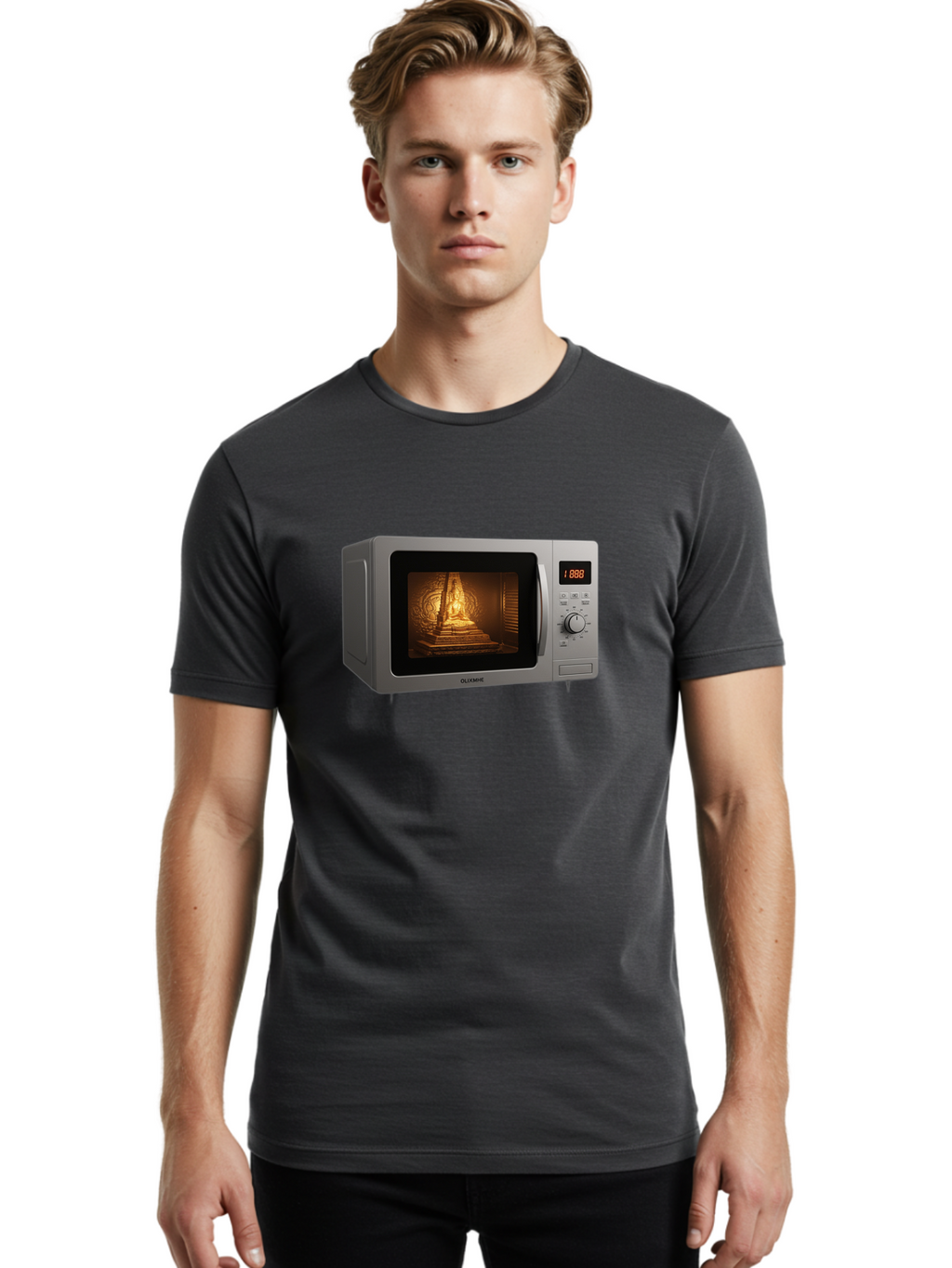 Gloxme-Microwave Men'S Graphic Tee, 100% Cotton, Comfortable Casual Summer Wear, Machine Washable, Vintage Camera, Old Camera, Antique Camera, Black Camera, Classic Photography, Photography Equipment, Nostalgic Device, Film Camera, Camera Art Bao493