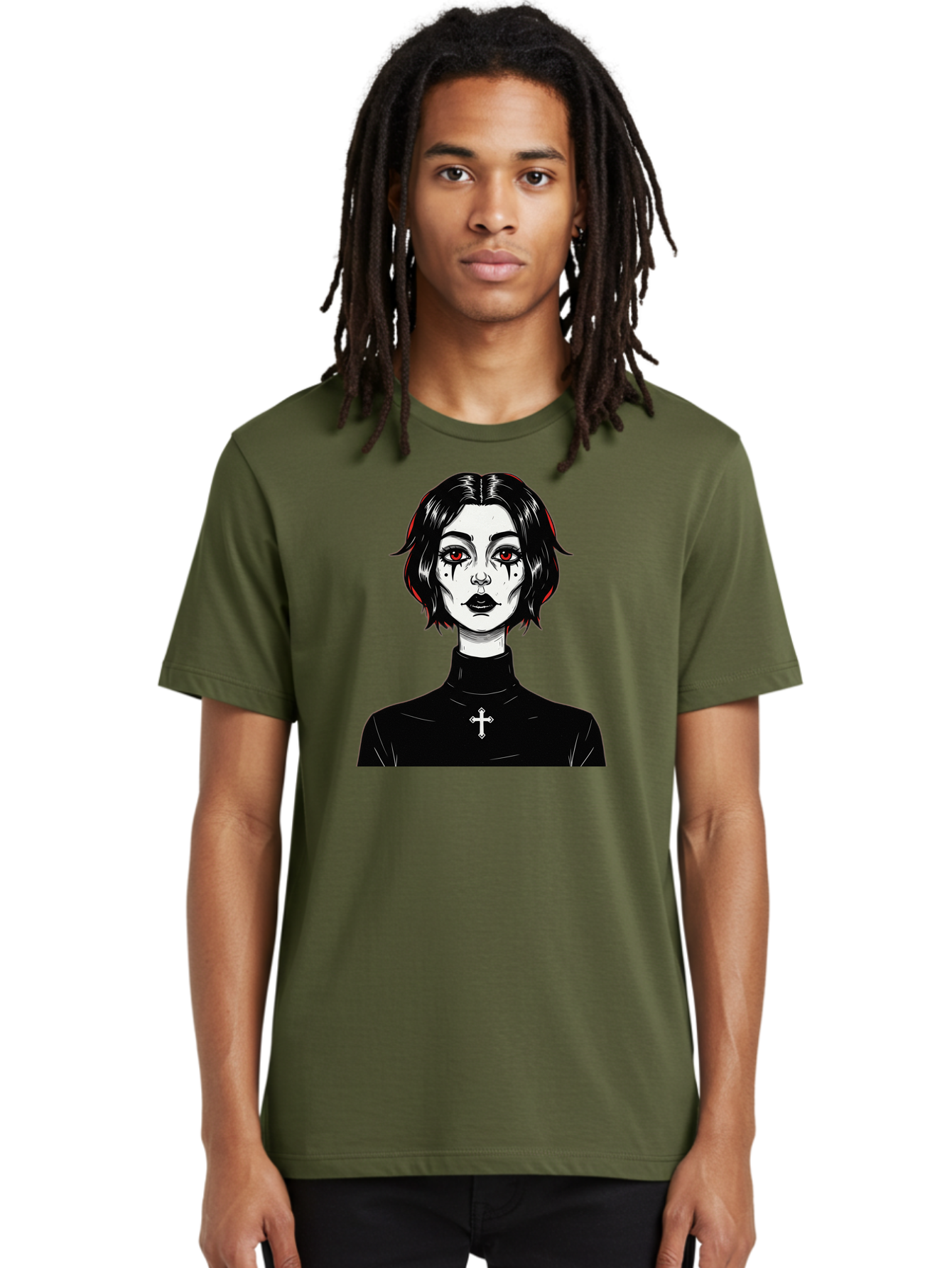 Gothic-Vampire-Girl Men'S Graphic Tee, 100% Cotton, Comfortable Casual Summer Wear, Machine Washable, Vintage Camera, Old Camera, Antique Camera, Black Camera, Classic Photography, Photography Equipment, Nostalgic Device, Film Camera, Bao497