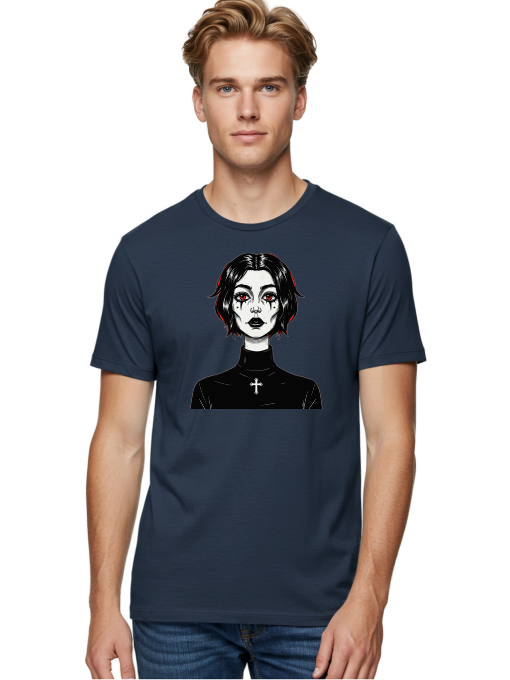 Gothic-Vampire-Girl Men'S Graphic Tee, 100% Cotton, Comfortable Casual Summer Wear, Machine Washable, Vintage Camera, Old Camera, Antique Camera, Black Camera, Classic Photography, Photography Equipment, Nostalgic Device, Film Camera, Bao497