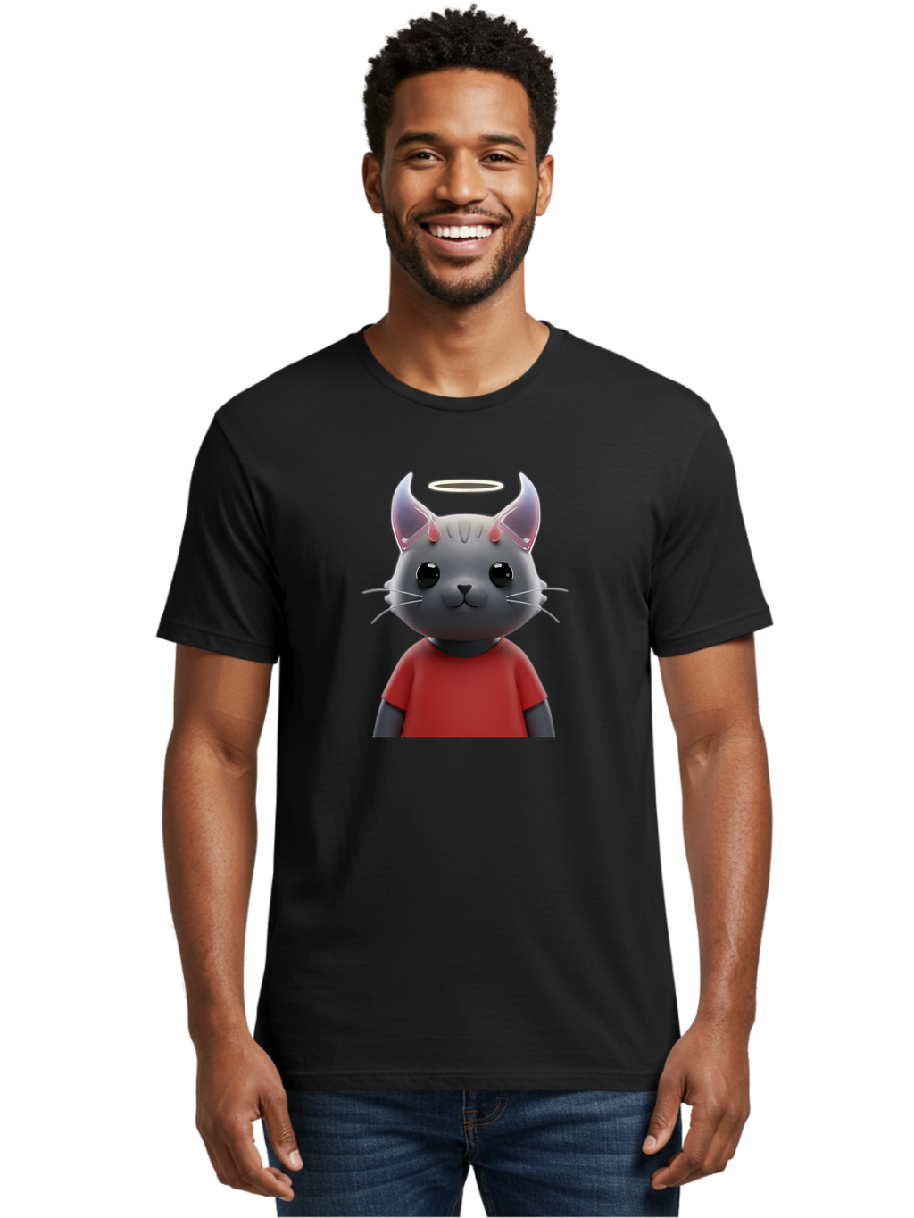 Gray-Cat-Character Men'S Graphic Tee, 100% Cotton, Comfortable Casual Summer Wear, Machine Washable, Vintage Camera, Old Camera, Antique Camera, Black Camera, Classic Photography, Photography Equipment, Nostalgic Device, Film Camera, Bao499