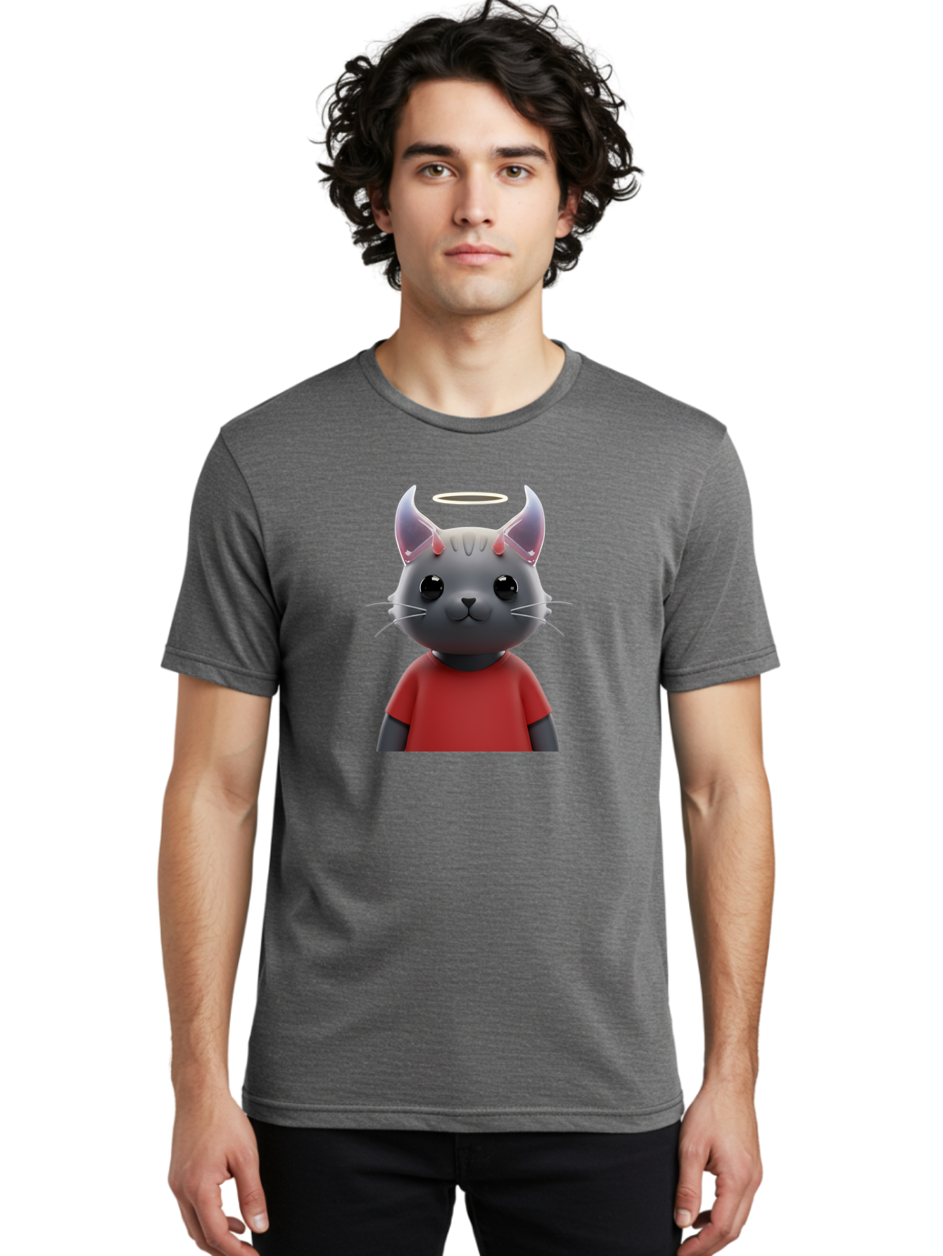 Gray-Cat-Character Men'S Graphic Tee, 100% Cotton, Comfortable Casual Summer Wear, Machine Washable, Vintage Camera, Old Camera, Antique Camera, Black Camera, Classic Photography, Photography Equipment, Nostalgic Device, Film Camera, Bao499