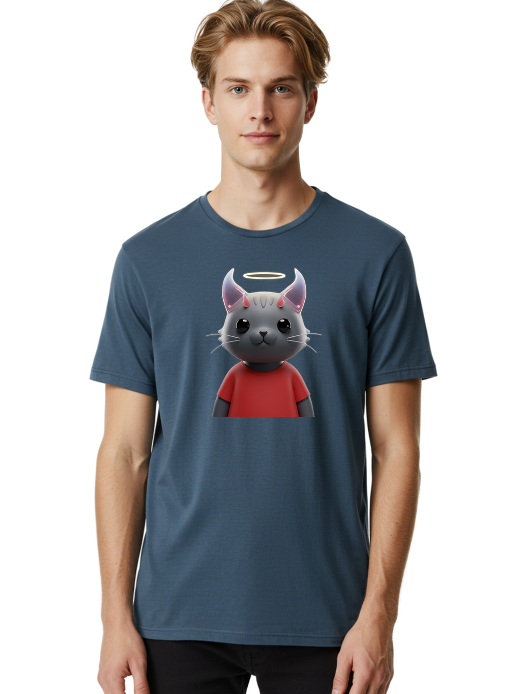 Gray-Cat-Character Men'S Graphic Tee, 100% Cotton, Comfortable Casual Summer Wear, Machine Washable, Vintage Camera, Old Camera, Antique Camera, Black Camera, Classic Photography, Photography Equipment, Nostalgic Device, Film Camera, Bao499