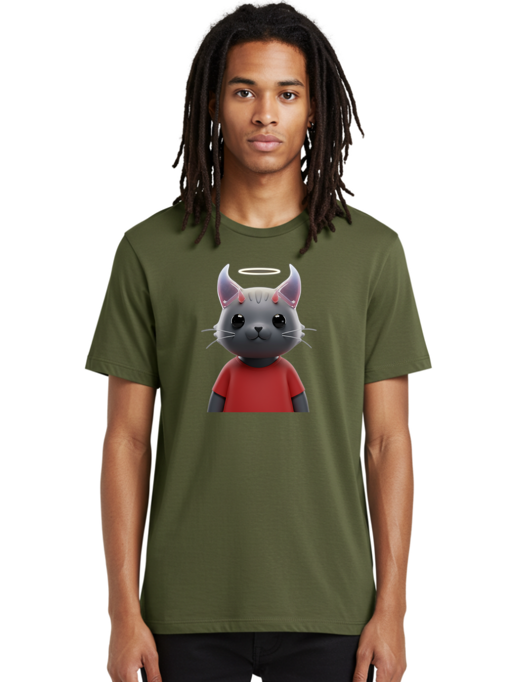 Gray-Cat-Character Men'S Graphic Tee, 100% Cotton, Comfortable Casual Summer Wear, Machine Washable, Vintage Camera, Old Camera, Antique Camera, Black Camera, Classic Photography, Photography Equipment, Nostalgic Device, Film Camera, Bao499