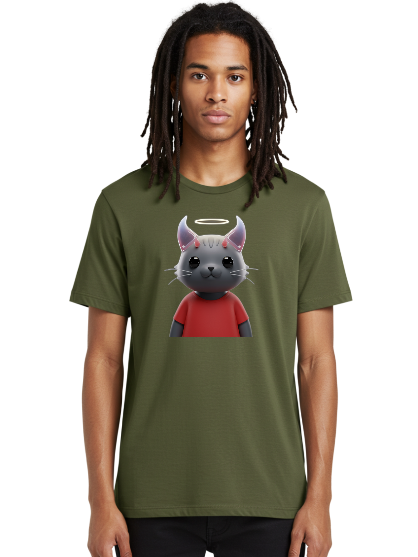 Gray-Cat-Character Men'S Graphic Tee, 100% Cotton, Comfortable Casual Summer Wear, Machine Washable, Vintage Camera, Old Camera, Antique Camera, Black Camera, Classic Photography, Photography Equipment, Nostalgic Device, Film Camera, Bao499