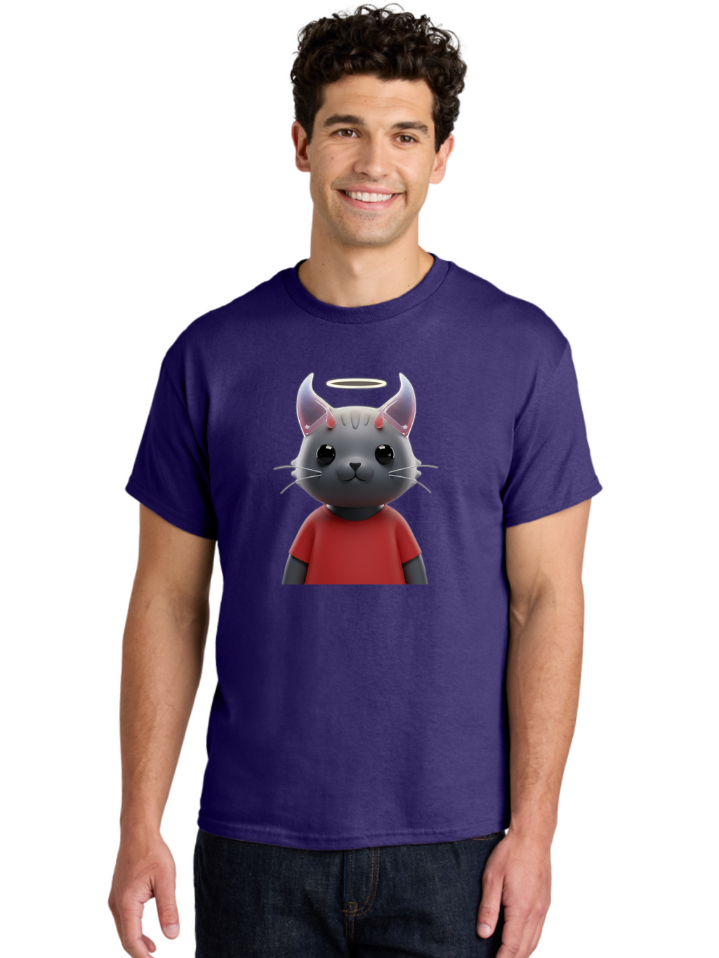 Gray-Cat-Character Men'S Graphic Tee, 100% Cotton, Comfortable Casual Summer Wear, Machine Washable, Vintage Camera, Old Camera, Antique Camera, Black Camera, Classic Photography, Photography Equipment, Nostalgic Device, Film Camera, Bao499