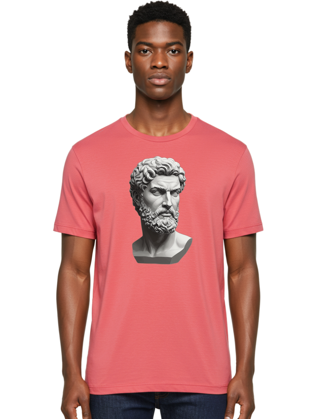 Greek-Statue-Bust Men'S Graphic Tee, 100% Cotton, Comfortable Casual Summer Wear, Machine Washable, Vintage Camera, Old Camera, Antique Camera, Black Camera, Classic Photography, Photography Equipment, Nostalgic Device, Film Camera, Camera Art Bao501