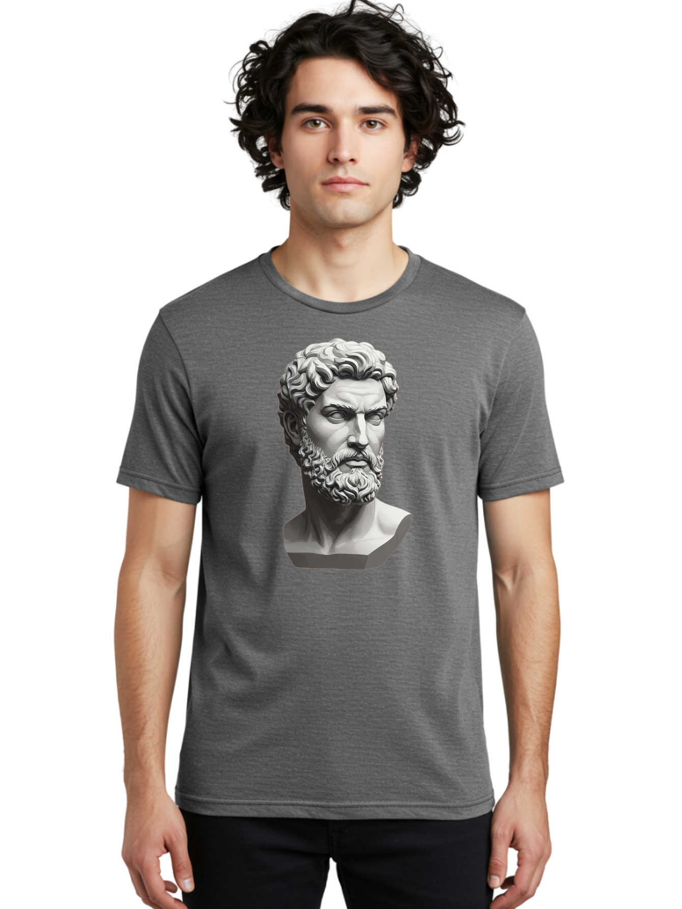 Greek-Statue-Bust Men'S Graphic Tee, 100% Cotton, Comfortable Casual Summer Wear, Machine Washable, Vintage Camera, Old Camera, Antique Camera, Black Camera, Classic Photography, Photography Equipment, Nostalgic Device, Film Camera, Camera Art Bao501