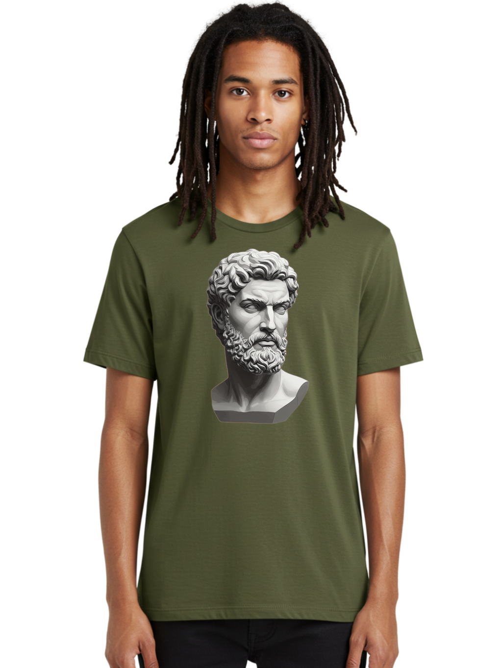 Greek-Statue-Bust Men'S Graphic Tee, 100% Cotton, Comfortable Casual Summer Wear, Machine Washable, Vintage Camera, Old Camera, Antique Camera, Black Camera, Classic Photography, Photography Equipment, Nostalgic Device, Film Camera, Camera Art Bao501