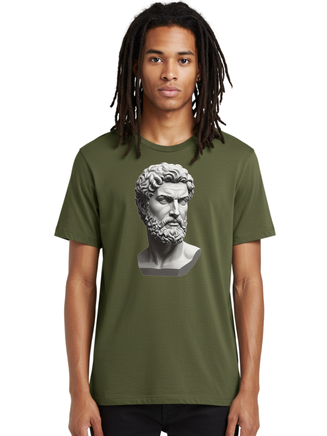 Greek-Statue-Bust Men'S Graphic Tee, 100% Cotton, Comfortable Casual Summer Wear, Machine Washable, Vintage Camera, Old Camera, Antique Camera, Black Camera, Classic Photography, Photography Equipment, Nostalgic Device, Film Camera, Camera Art Bao501