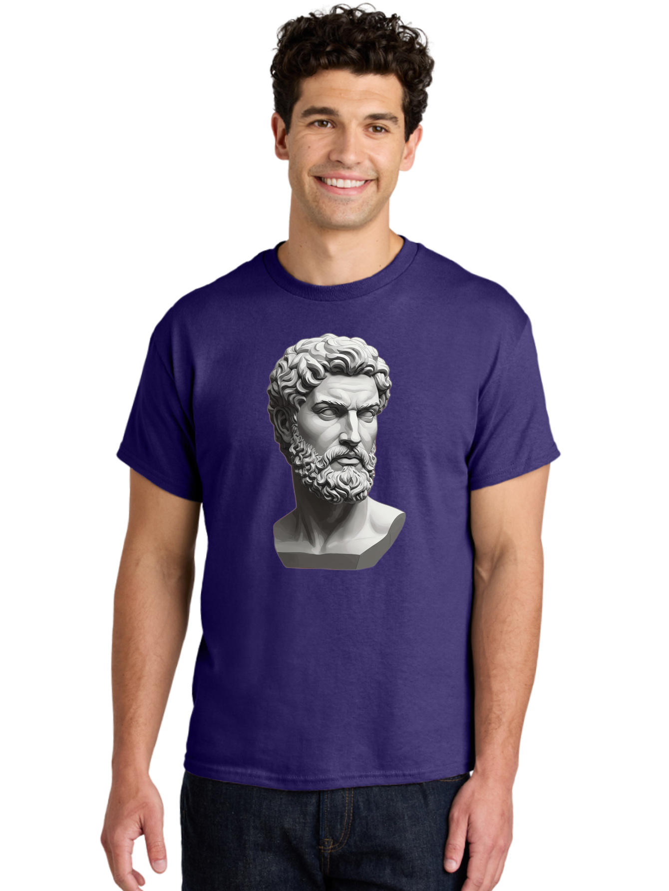 Greek-Statue-Bust Men'S Graphic Tee, 100% Cotton, Comfortable Casual Summer Wear, Machine Washable, Vintage Camera, Old Camera, Antique Camera, Black Camera, Classic Photography, Photography Equipment, Nostalgic Device, Film Camera, Camera Art Bao501
