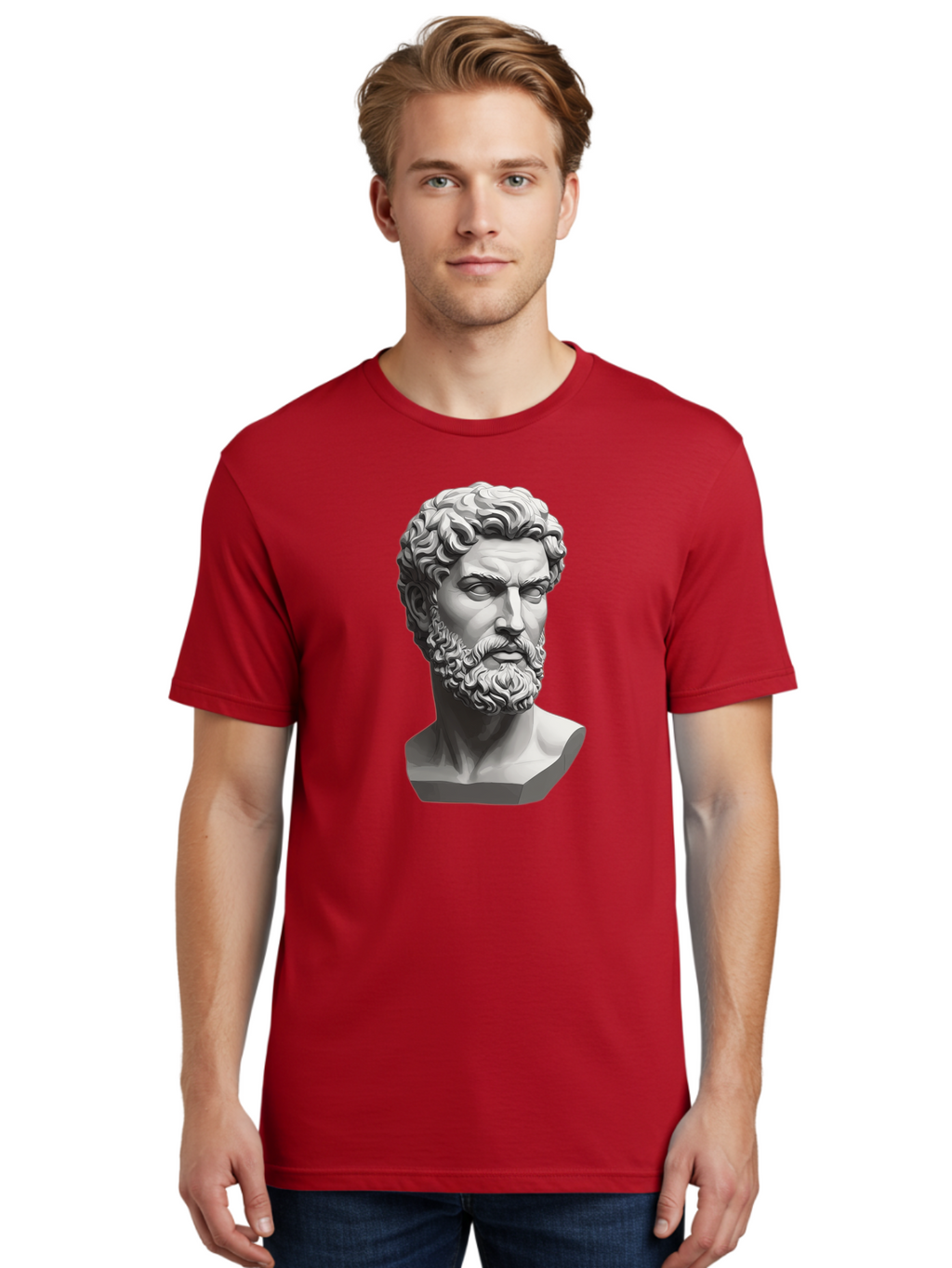 Greek-Statue-Bust Men'S Graphic Tee, 100% Cotton, Comfortable Casual Summer Wear, Machine Washable, Vintage Camera, Old Camera, Antique Camera, Black Camera, Classic Photography, Photography Equipment, Nostalgic Device, Film Camera, Camera Art Bao501