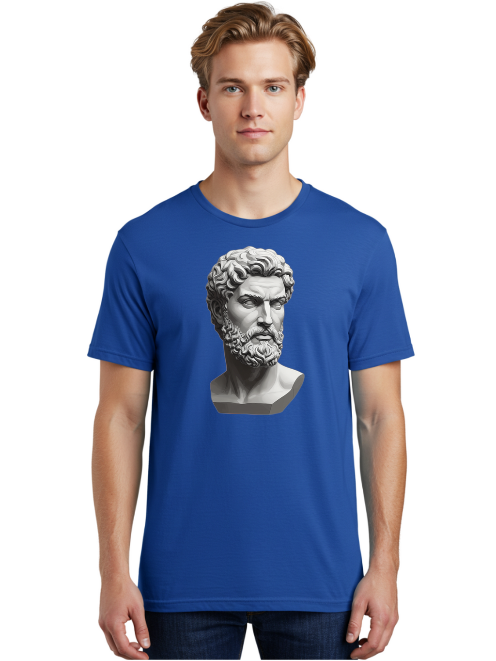 Greek-Statue-Bust Men'S Graphic Tee, 100% Cotton, Comfortable Casual Summer Wear, Machine Washable, Vintage Camera, Old Camera, Antique Camera, Black Camera, Classic Photography, Photography Equipment, Nostalgic Device, Film Camera, Camera Art Bao501