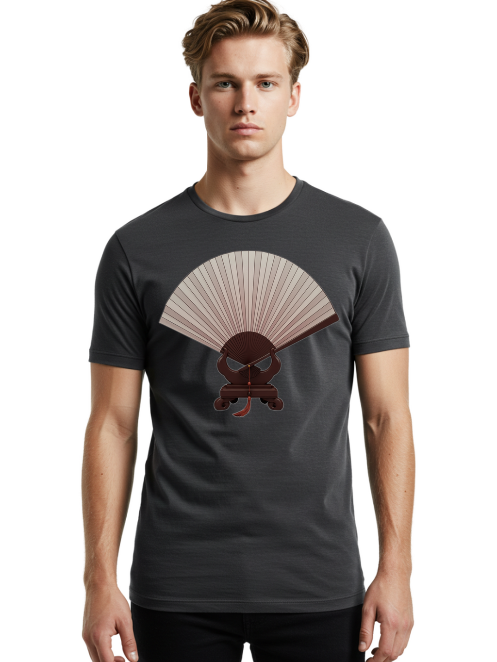 Gundam-Hand-Fan Men'S Graphic Tee, 100% Cotton, Comfortable Casual Summer Wear, Machine Washable, Vintage Camera, Old Camera, Antique Camera, Black Camera, Classic Photography, Photography Equipment, Nostalgic Device, Film Camera, Camera Art Bao504