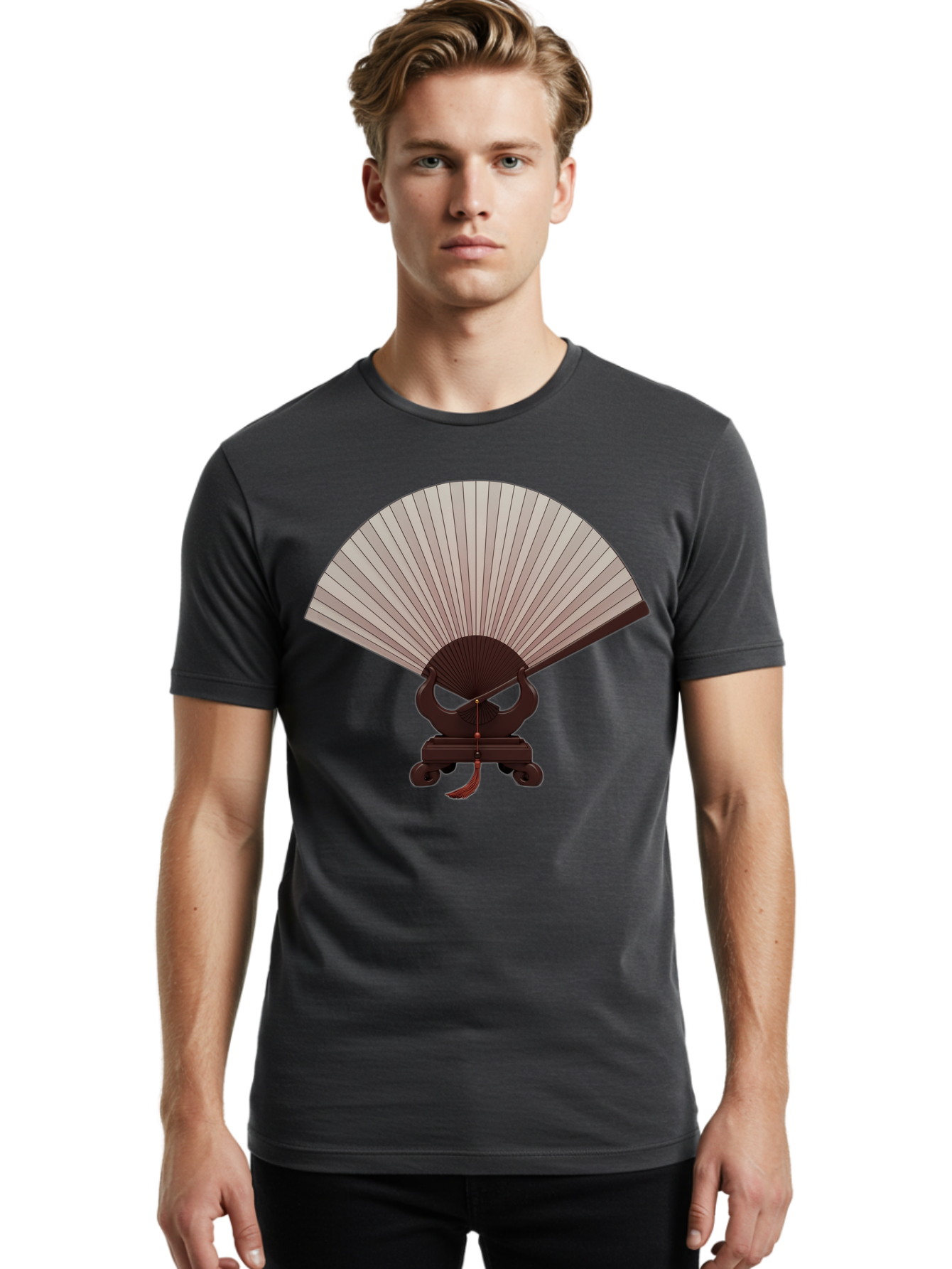 Gundam-Hand-Fan Men'S Graphic Tee, 100% Cotton, Comfortable Casual Summer Wear, Machine Washable, Vintage Camera, Old Camera, Antique Camera, Black Camera, Classic Photography, Photography Equipment, Nostalgic Device, Film Camera, Camera Art Bao504