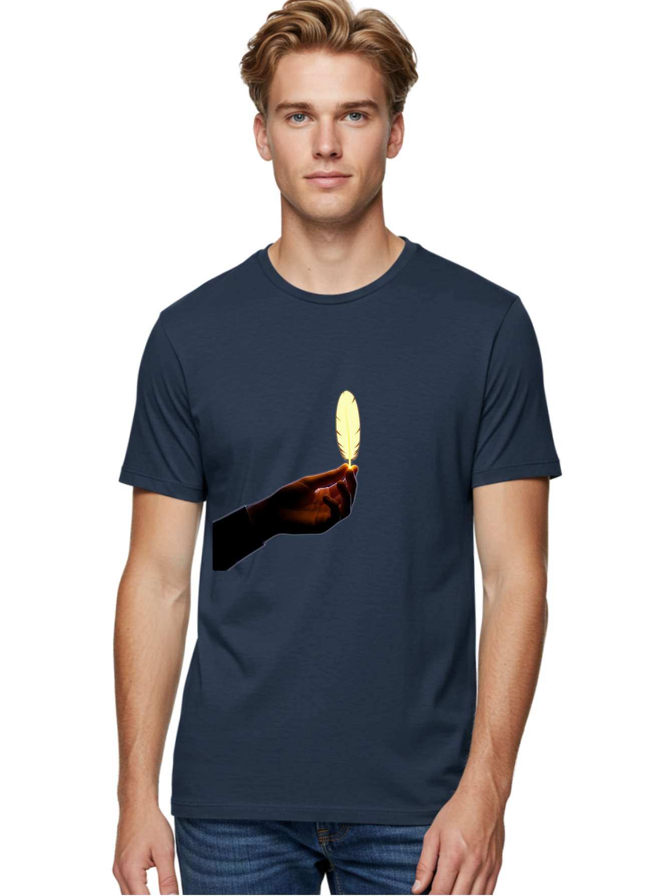 Hand-Holding-Feather Men'S Graphic Tee, 100% Cotton, Comfortable Casual Summer Wear, Machine Washable, Vintage Camera, Old Camera, Antique Camera, Black Camera, Classic Photography, Photography Equipment, Nostalgic Device, Film Camera, Bao506