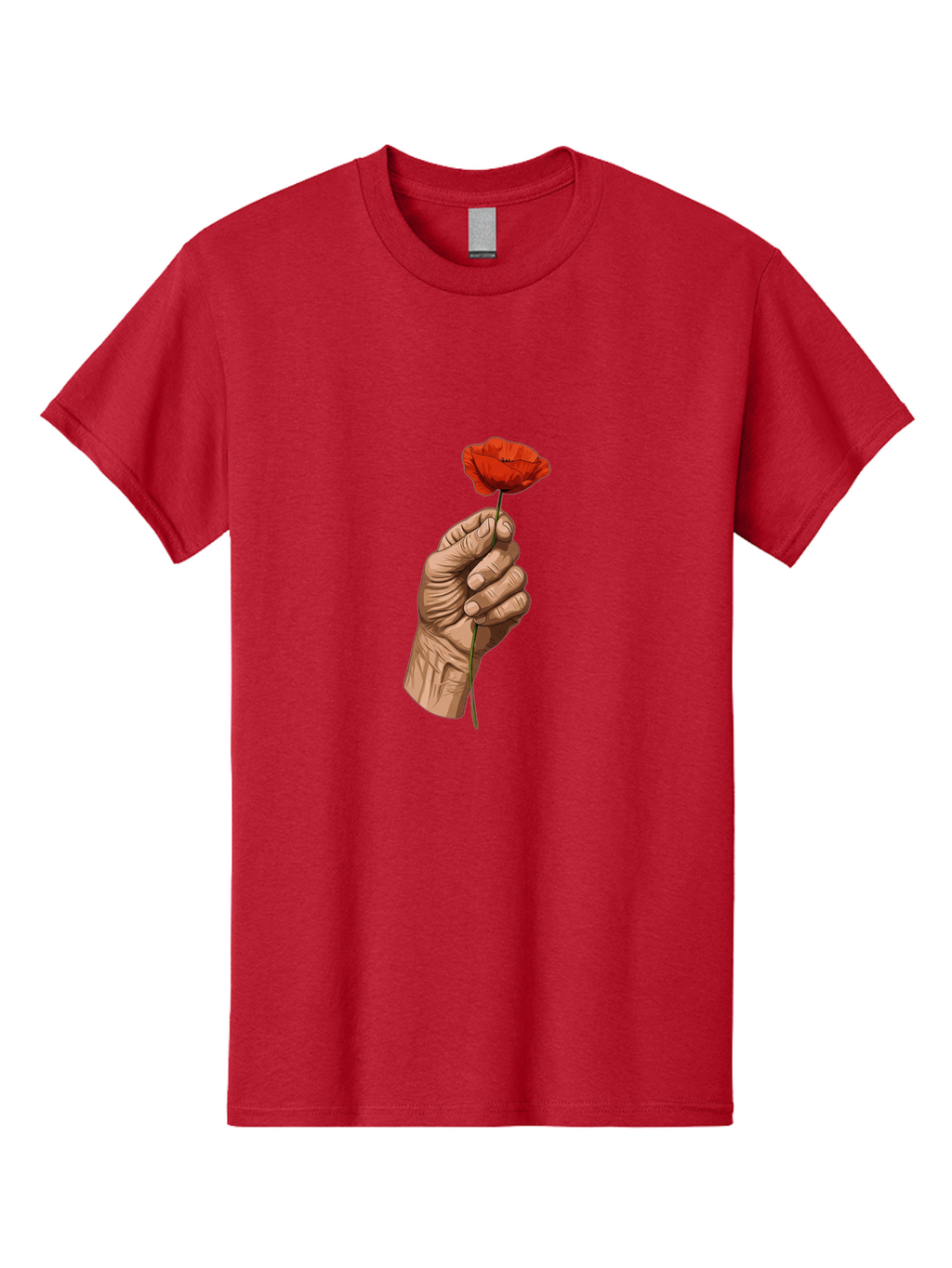 Hand-Holding-Poppy Men'S Graphic Tee, 100% Cotton, Comfortable Casual Summer Wear, Machine Washable, Vintage Camera, Old Camera, Antique Camera, Black Camera, Classic Photography, Photography Equipment, Nostalgic Device, Film Camera, Bao509
