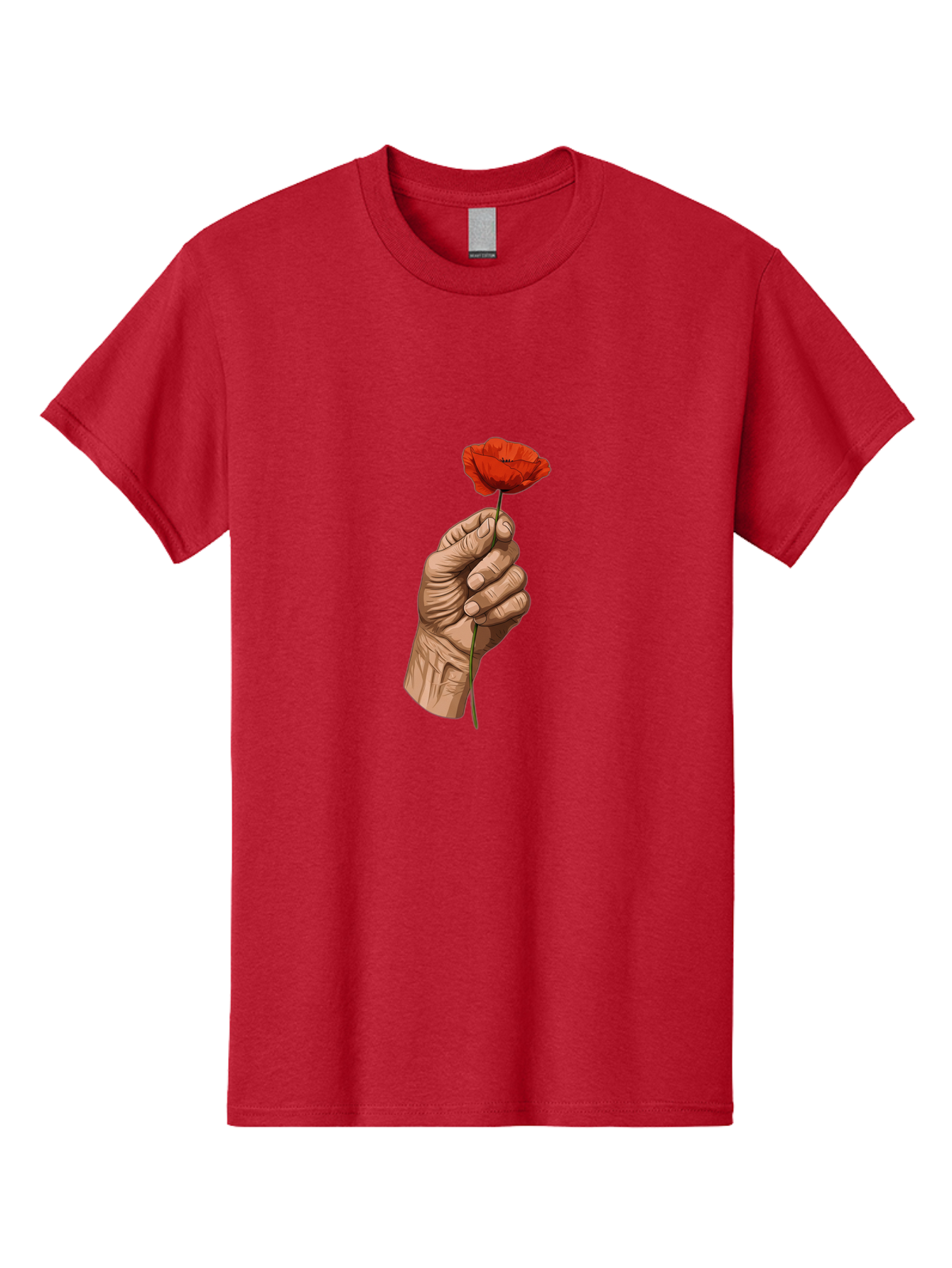 Hand-Holding-Poppy Men'S Graphic Tee, 100% Cotton, Comfortable Casual Summer Wear, Machine Washable, Vintage Camera, Old Camera, Antique Camera, Black Camera, Classic Photography, Photography Equipment, Nostalgic Device, Film Camera, Bao509