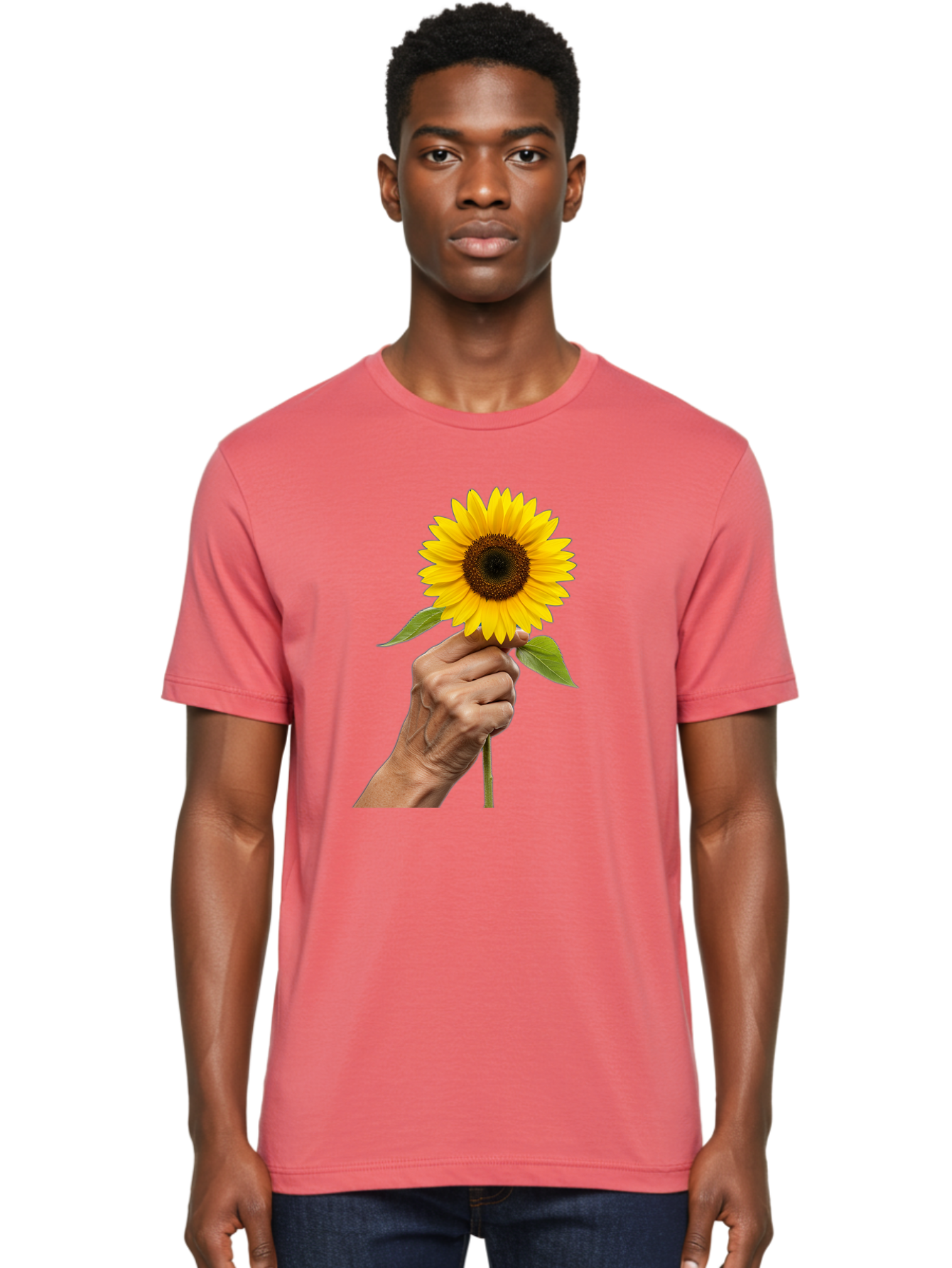 Hand-Holding-Sunflower Men'S Graphic Tee, 100% Cotton, Comfortable Casual Summer Wear, Machine Washable, Vintage Camera, Old Camera, Antique Camera, Black Camera, Classic Photography, Photography Equipment, Nostalgic Device, Film Camera, Bao511