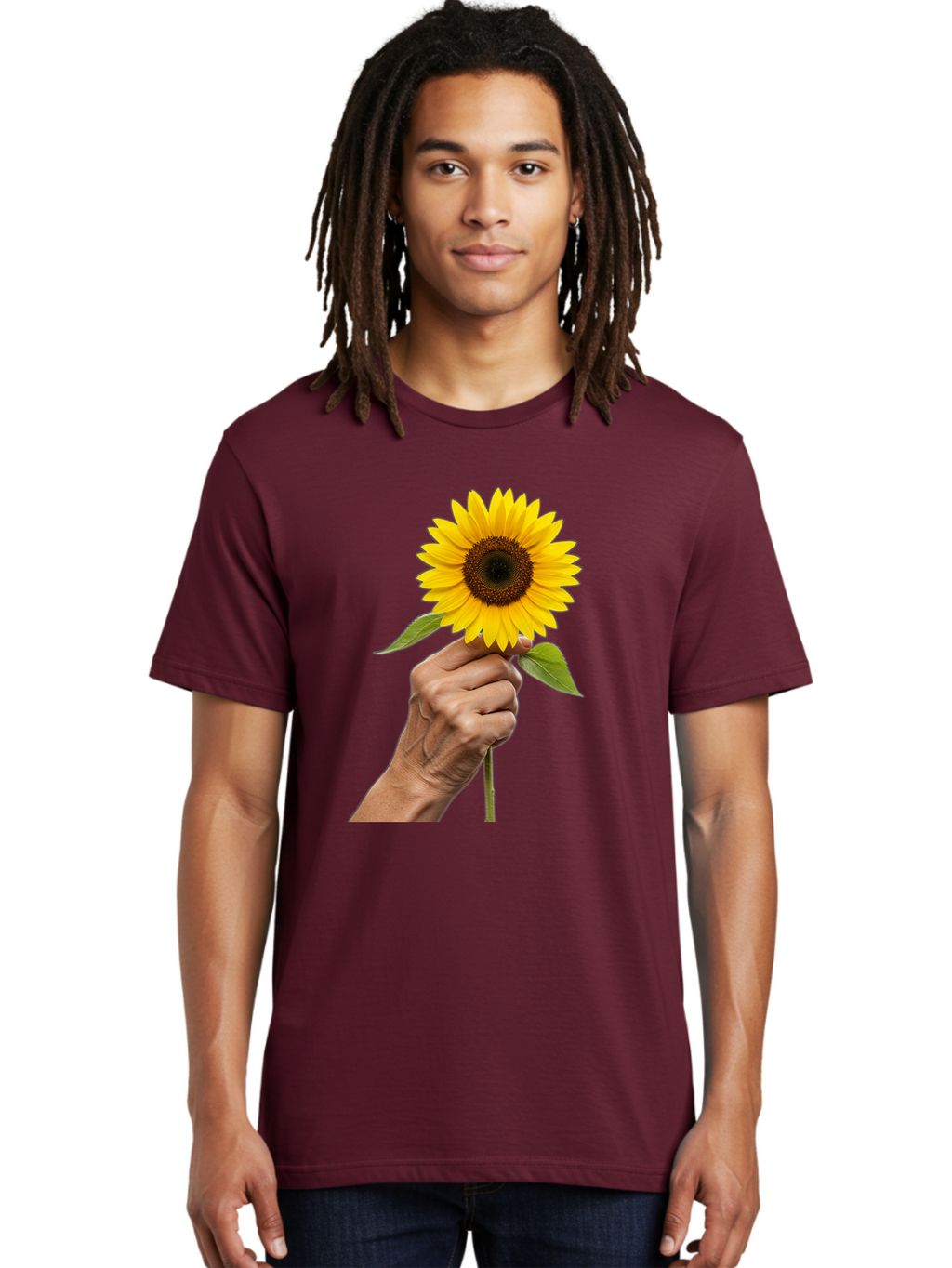 Hand-Holding-Sunflower Men'S Graphic Tee, 100% Cotton, Comfortable Casual Summer Wear, Machine Washable, Vintage Camera, Old Camera, Antique Camera, Black Camera, Classic Photography, Photography Equipment, Nostalgic Device, Film Camera, Bao511