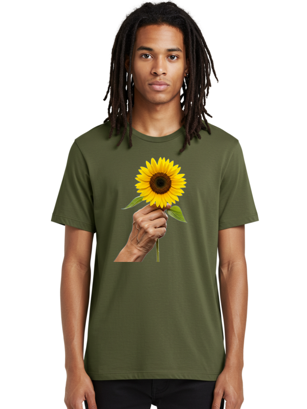 Hand-Holding-Sunflower Men'S Graphic Tee, 100% Cotton, Comfortable Casual Summer Wear, Machine Washable, Vintage Camera, Old Camera, Antique Camera, Black Camera, Classic Photography, Photography Equipment, Nostalgic Device, Film Camera, Bao511
