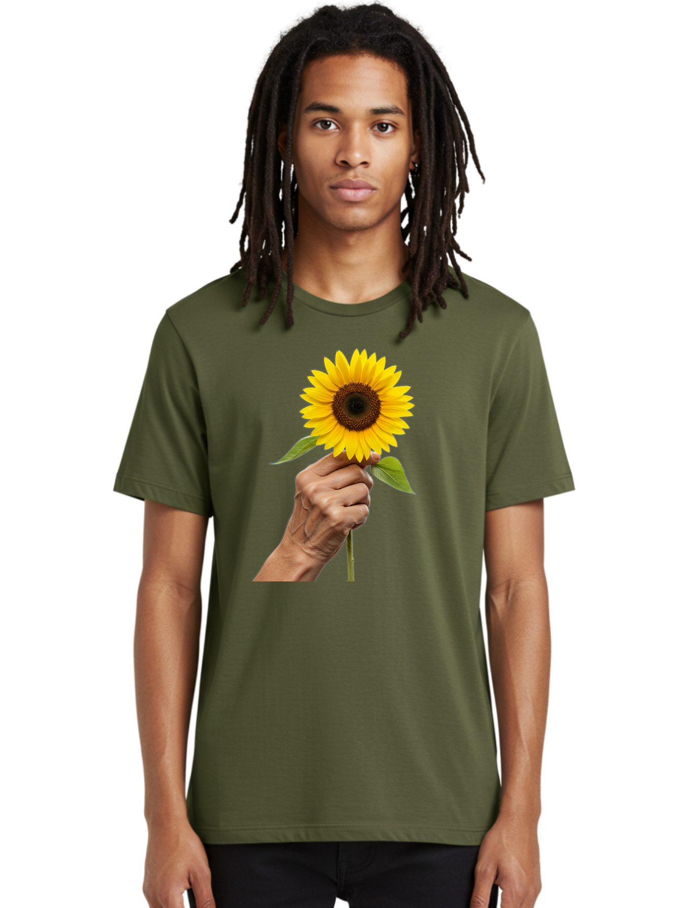 Hand-Holding-Sunflower Men'S Graphic Tee, 100% Cotton, Comfortable Casual Summer Wear, Machine Washable, Vintage Camera, Old Camera, Antique Camera, Black Camera, Classic Photography, Photography Equipment, Nostalgic Device, Film Camera, Bao511