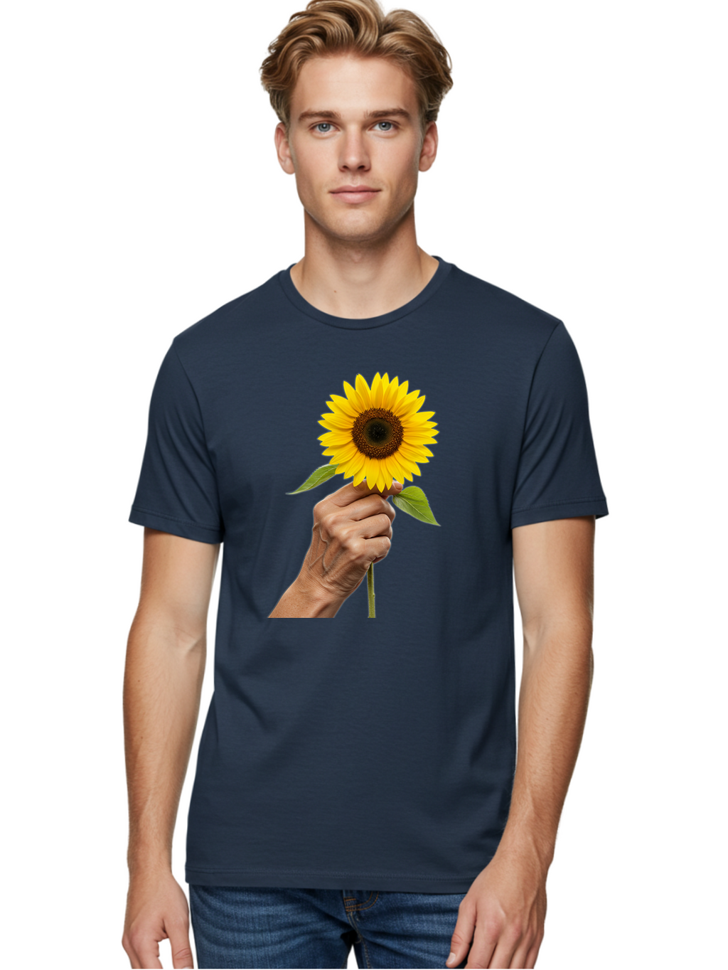 Hand-Holding-Sunflower Men'S Graphic Tee, 100% Cotton, Comfortable Casual Summer Wear, Machine Washable, Vintage Camera, Old Camera, Antique Camera, Black Camera, Classic Photography, Photography Equipment, Nostalgic Device, Film Camera, Bao511