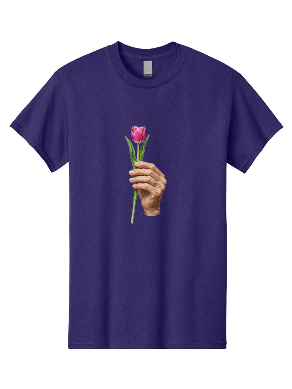 Hand-Holding-Tulip Men'S Graphic Tee, 100% Cotton, Comfortable Casual Summer Wear, Machine Washable, Vintage Camera, Old Camera, Antique Camera, Black Camera, Classic Photography, Photography Equipment, Nostalgic Device, Film Camera, Bao512