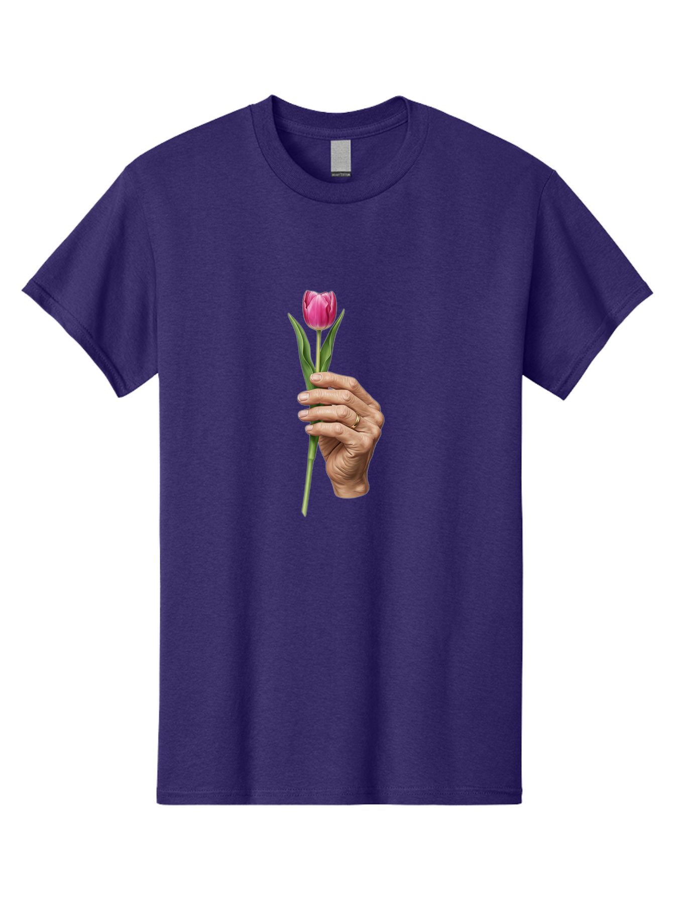 Hand-Holding-Tulip Men'S Graphic Tee, 100% Cotton, Comfortable Casual Summer Wear, Machine Washable, Vintage Camera, Old Camera, Antique Camera, Black Camera, Classic Photography, Photography Equipment, Nostalgic Device, Film Camera, Bao512