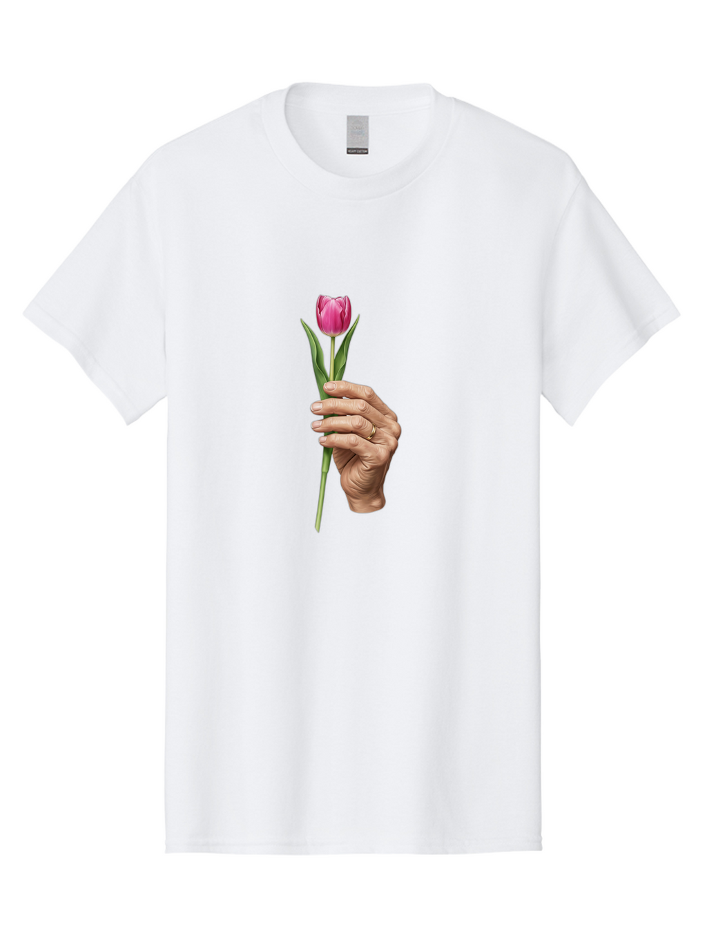 Hand-Holding-Tulip Men'S Graphic Tee, 100% Cotton, Comfortable Casual Summer Wear, Machine Washable, Vintage Camera, Old Camera, Antique Camera, Black Camera, Classic Photography, Photography Equipment, Nostalgic Device, Film Camera, Bao512