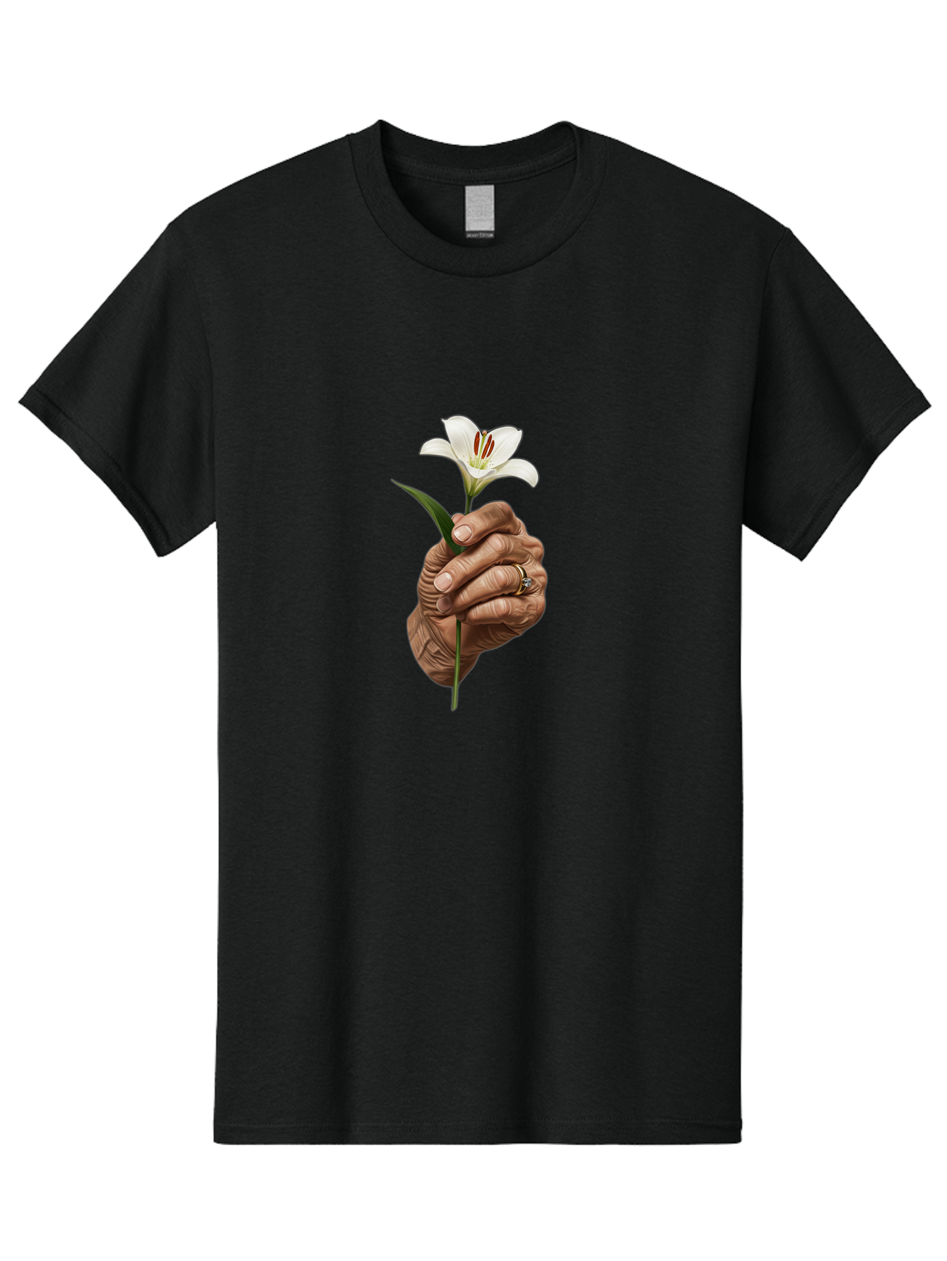 Hand-Holding-White-Lily Men'S Graphic Tee, 100% Cotton, Comfortable Casual Summer Wear, Machine Washable, Vintage Camera, Old Camera, Antique Camera, Black Camera, Classic Photography, Photography Equipment, Nostalgic Device, Film Camera, Bao513