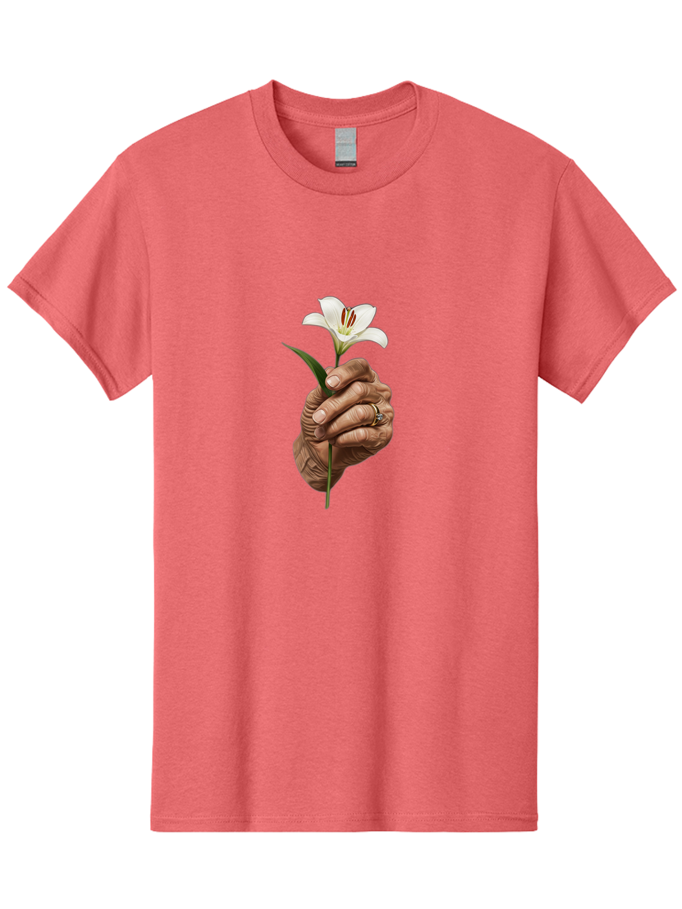 Hand-Holding-White-Lily Men'S Graphic Tee, 100% Cotton, Comfortable Casual Summer Wear, Machine Washable, Vintage Camera, Old Camera, Antique Camera, Black Camera, Classic Photography, Photography Equipment, Nostalgic Device, Film Camera, Bao513